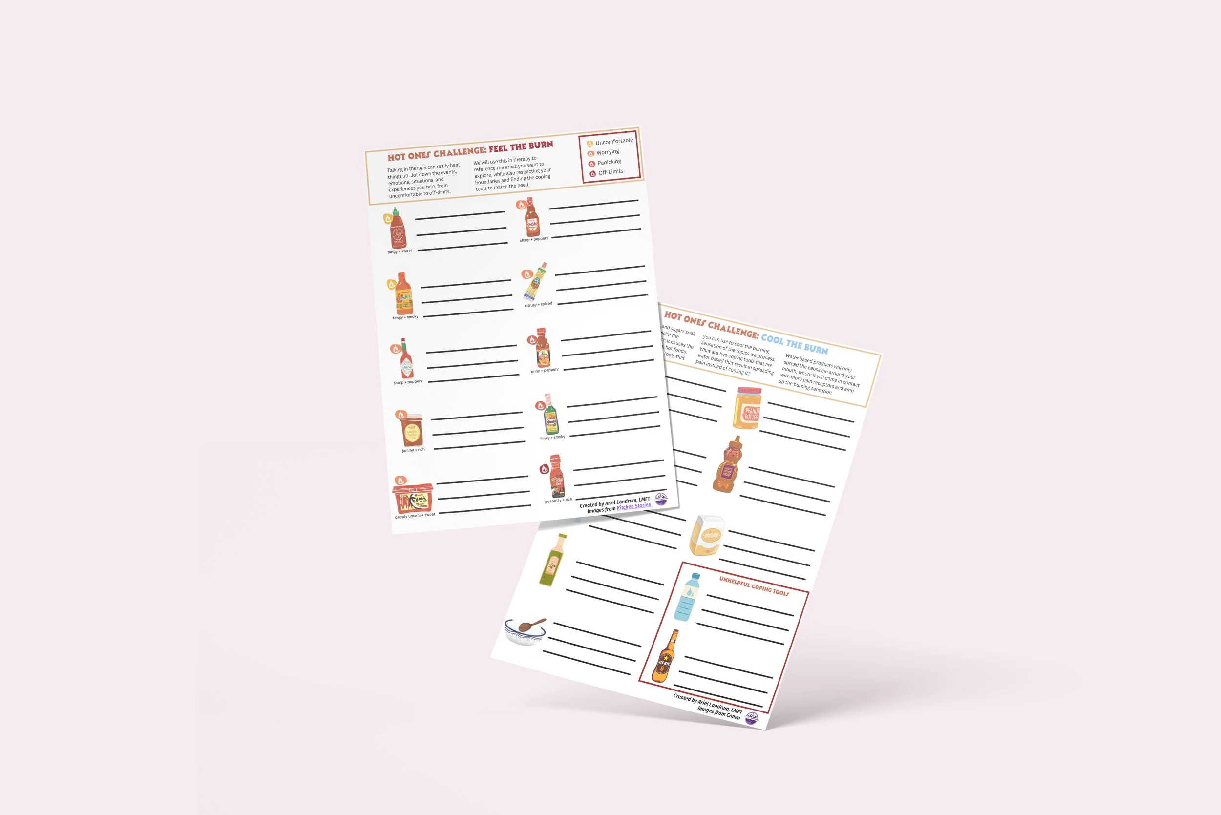Hot Ones Challenge Therapy Worksheets