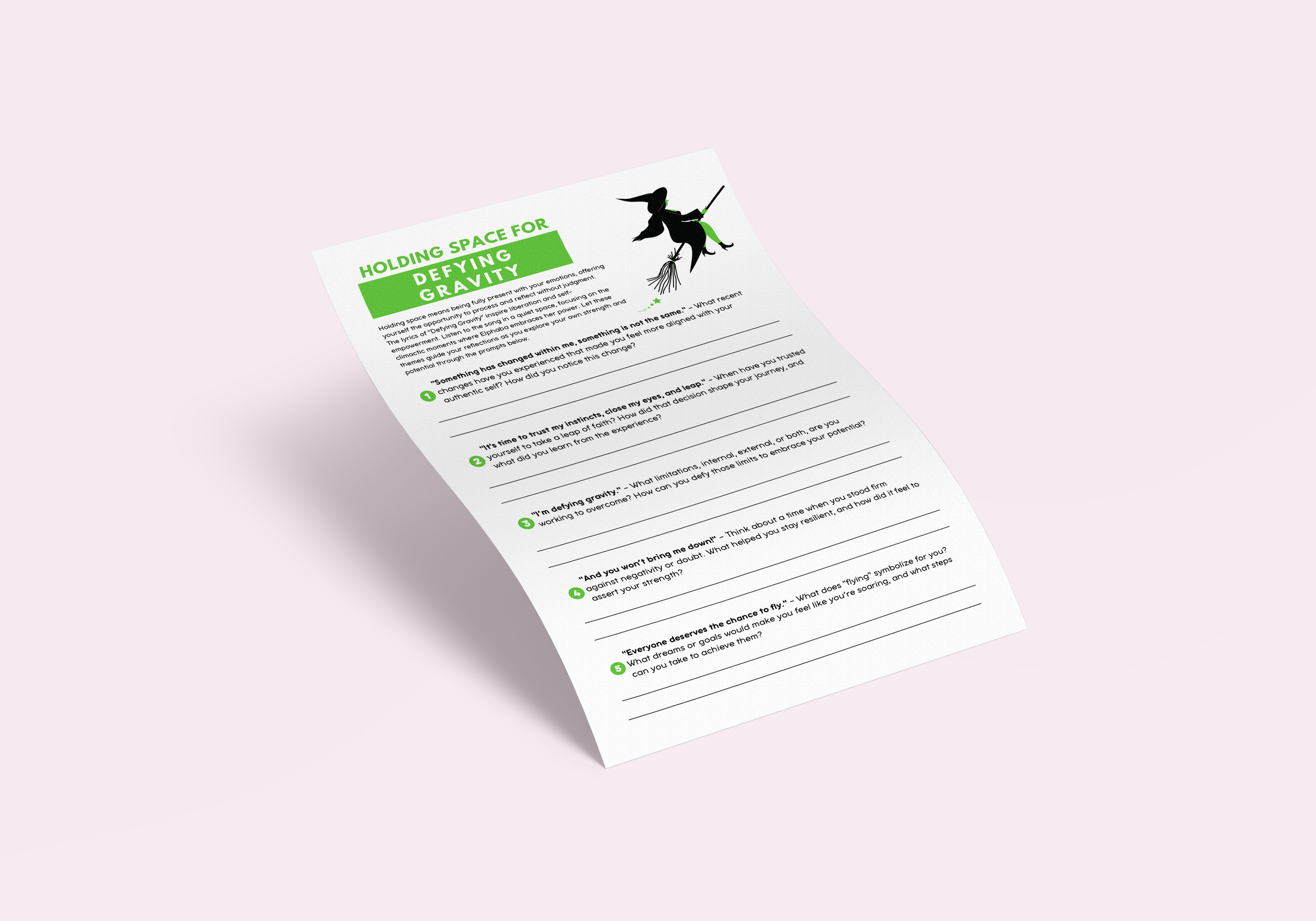 Wicked Movie Therapy Worksheets