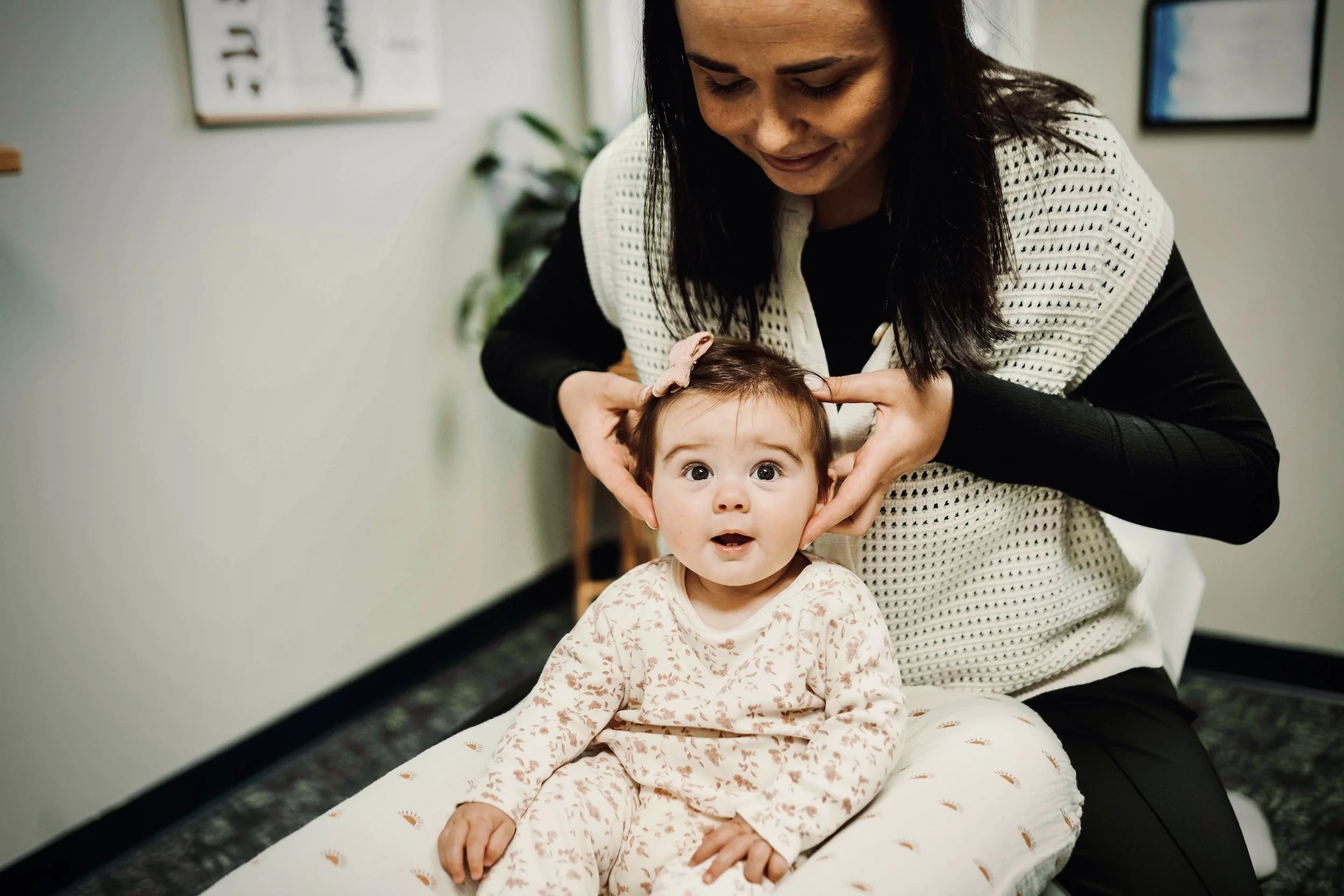 Child receiving gentle chiropractic care in Thomasville North Carolina