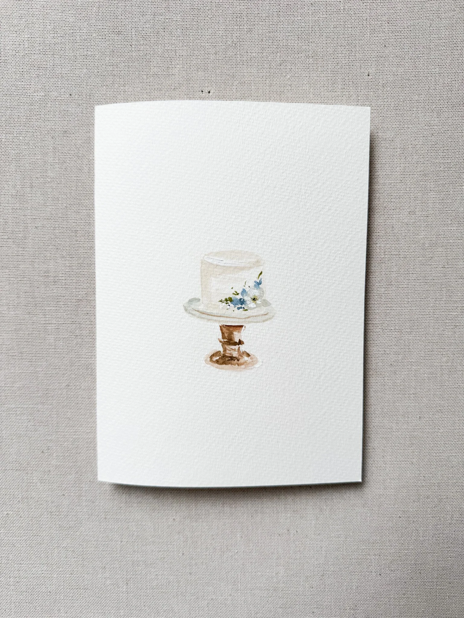 Cards:Cake:White with Blue Flowers.jpg