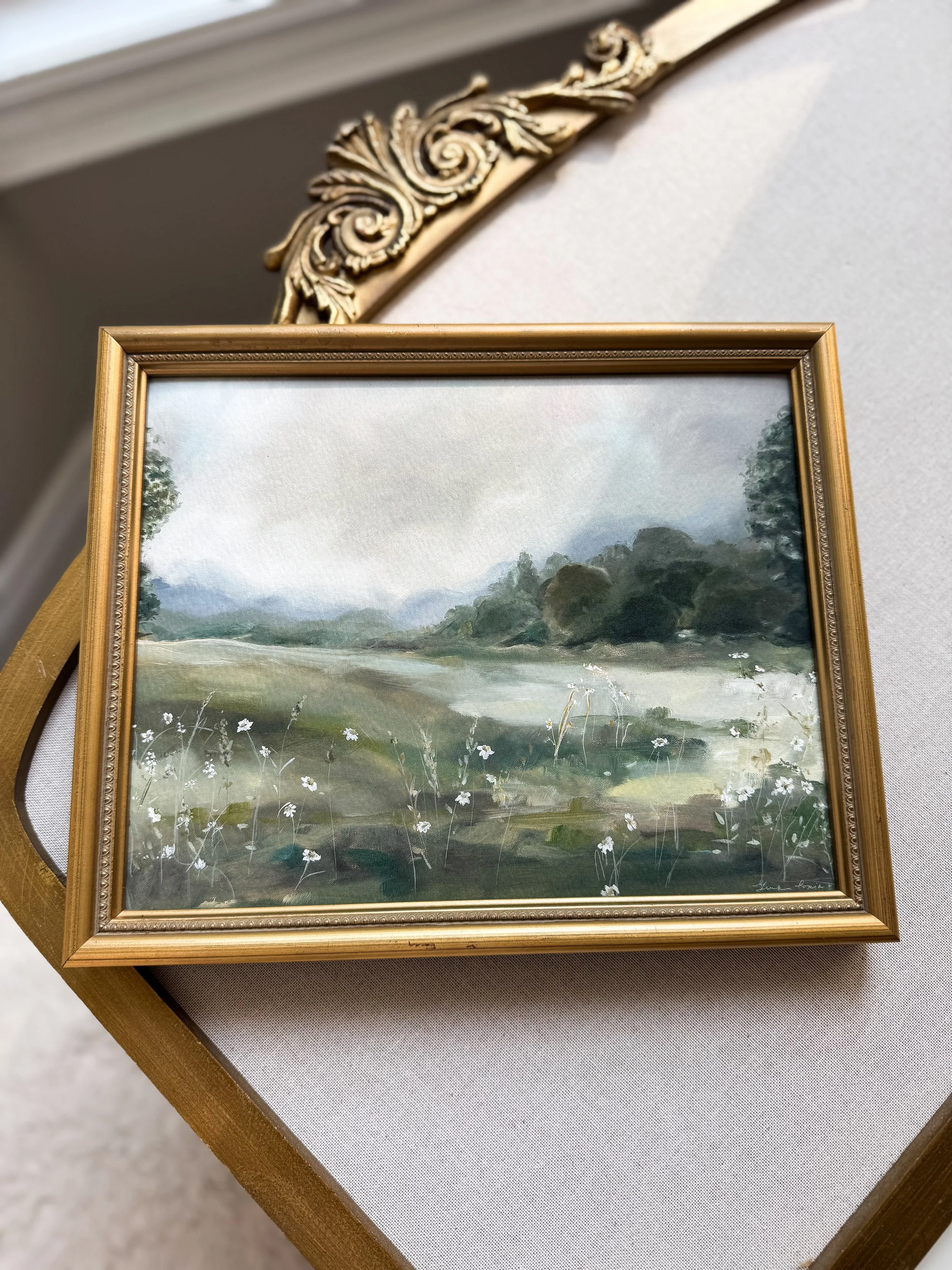 Art Prints Daisies after Rain:framed .JPG