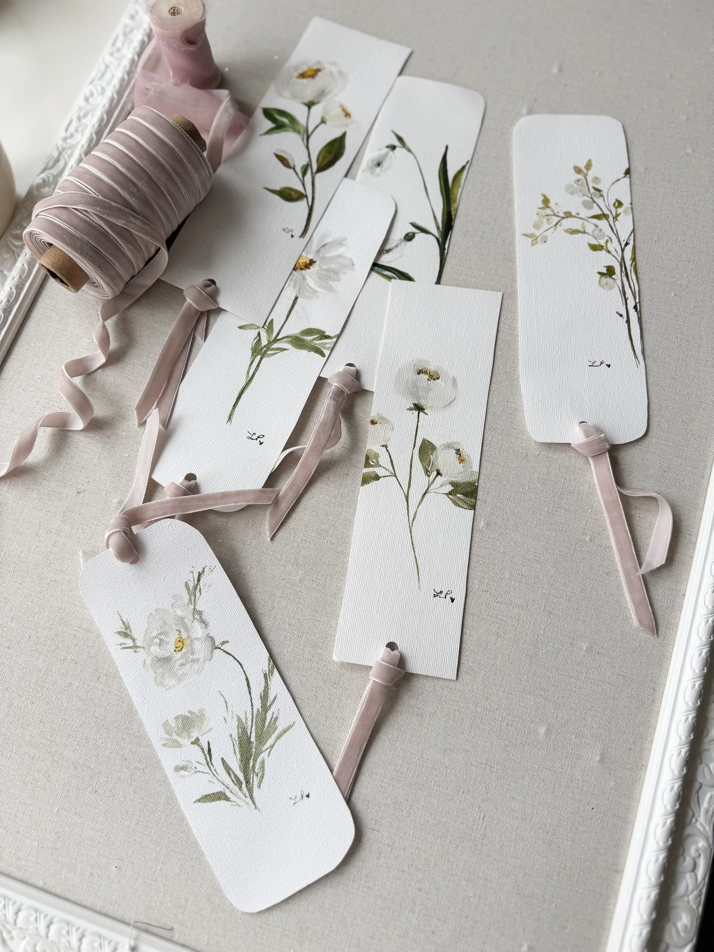 Floral Bookmark Hand Painted on Canvas