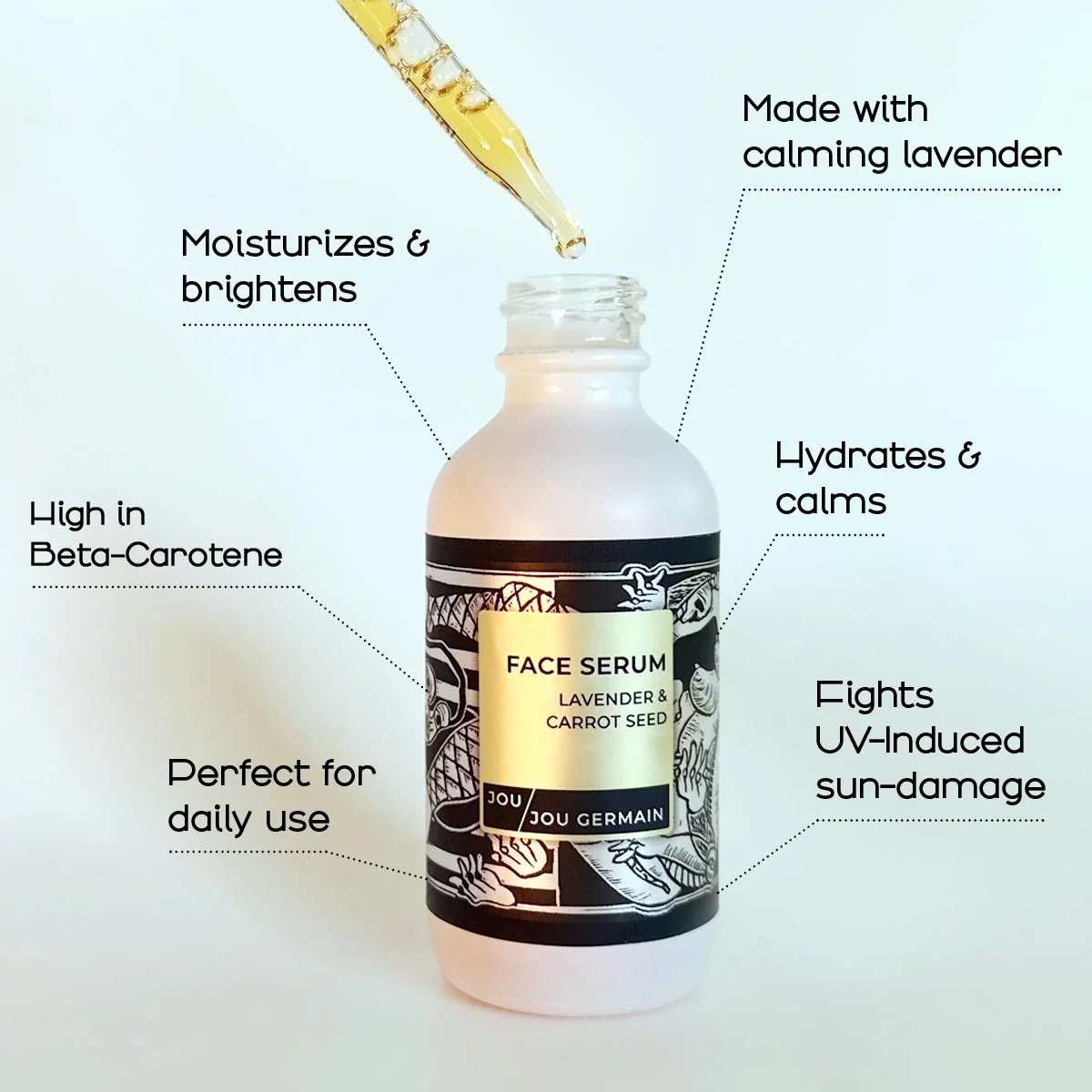 Need to hydrate &amp; calm your skin? 

Our nourishing carrot seed &amp; lavender serum will take care of you. Made with Jojoba, Rosehip &amp; good vibes 💫

#skincare #serum #smallbatch #allnaturalproducts #goodvibesalways