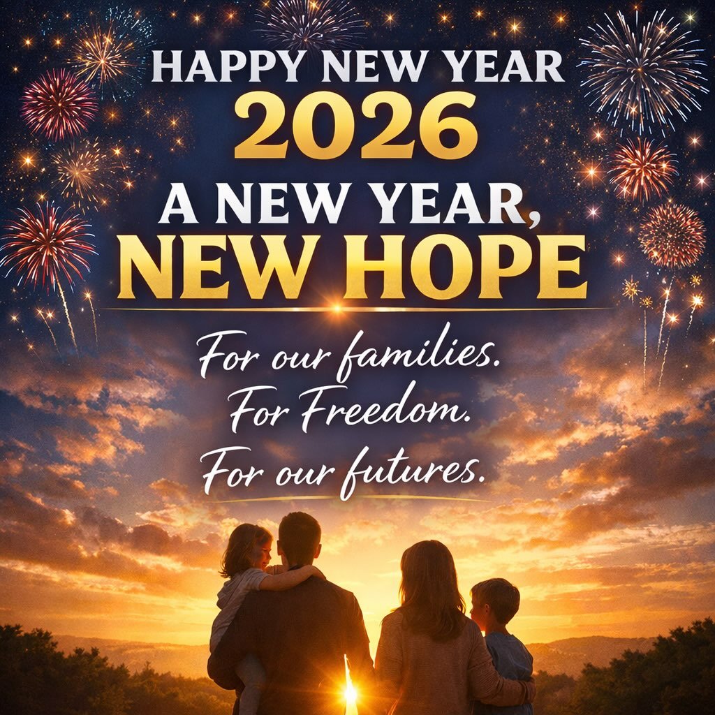 ✨ A New Year, New Hope. ✨
Happy New Year 2026!

As we turn the page to a new year, we do so with renewed optimism &mdash; for our families, for freedom, and for the bright future we can build together. This coming year, let&rsquo;s continue working t