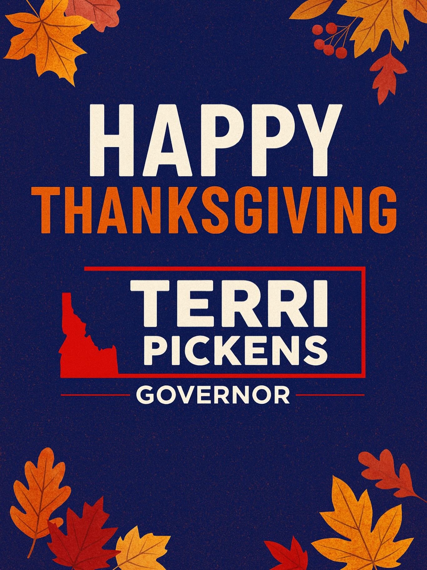 Happy Thanksgiving! As we gather with loved ones, I&rsquo;m reminded how important strong communities, opportunity, and compassion are to Idaho&rsquo;s future. Wishing everyone a joyful and restful holiday.