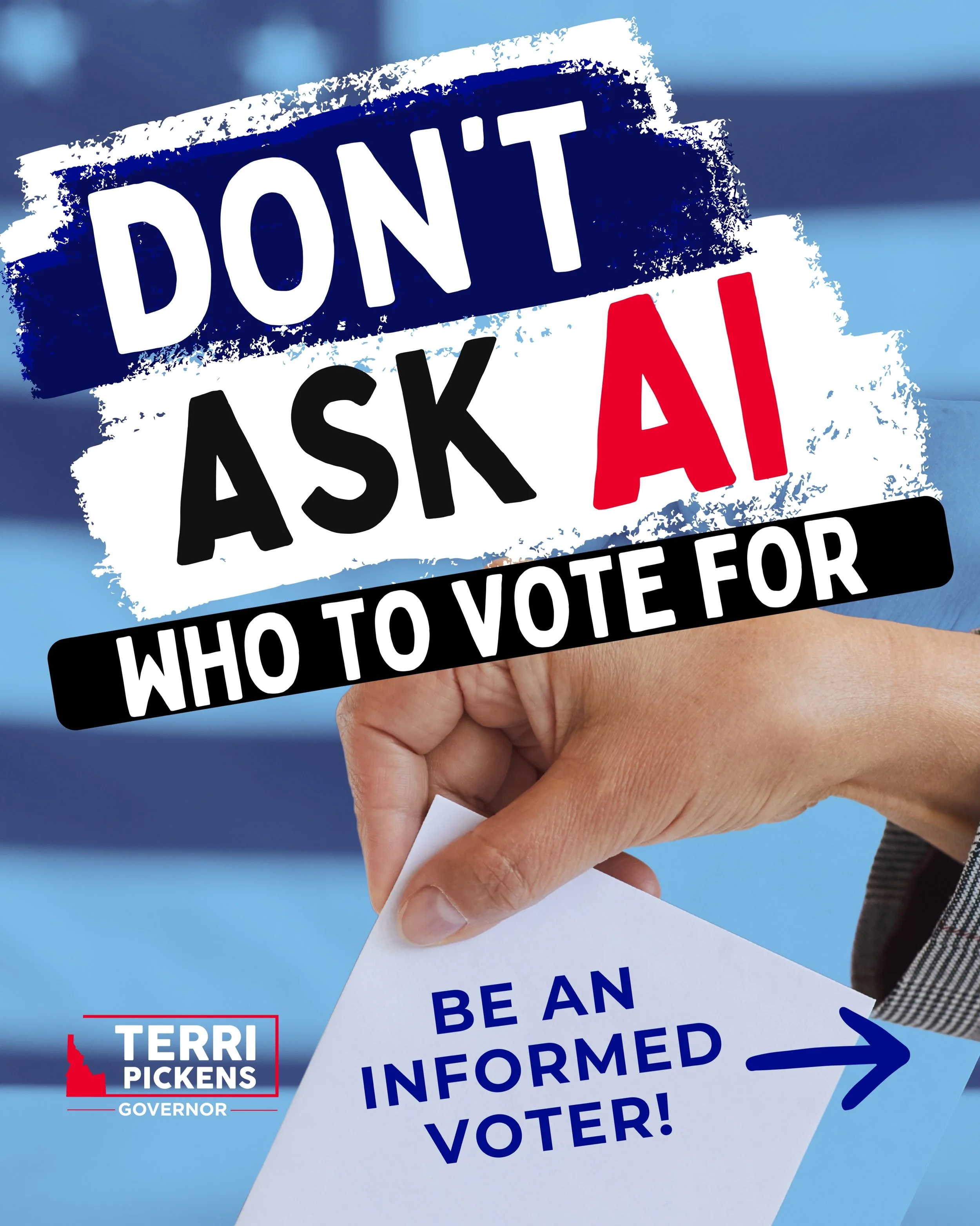 Do not ask AI who to vote for.

Do your own research. Look up the candidates. Read their websites. Check their voting records, funding, interviews, social media, and what they have actually done when nobody was handing them a campaign script.

Then a