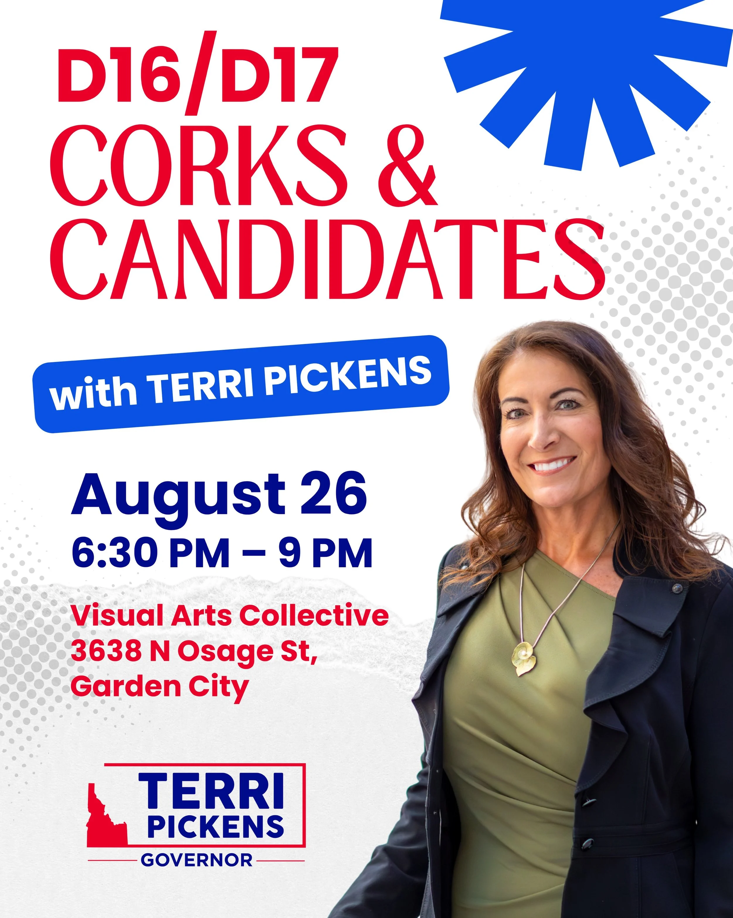 Garden City💙

Tomorrow night I&rsquo;ll be at Corks &amp; Candidates with District 16 and 17 for an evening of conversation, community, and a chance to ask the questions that matter to you.

📅 August 26
🕡 6:30 PM to 9:00 PM
📍 Visual Arts Collecti