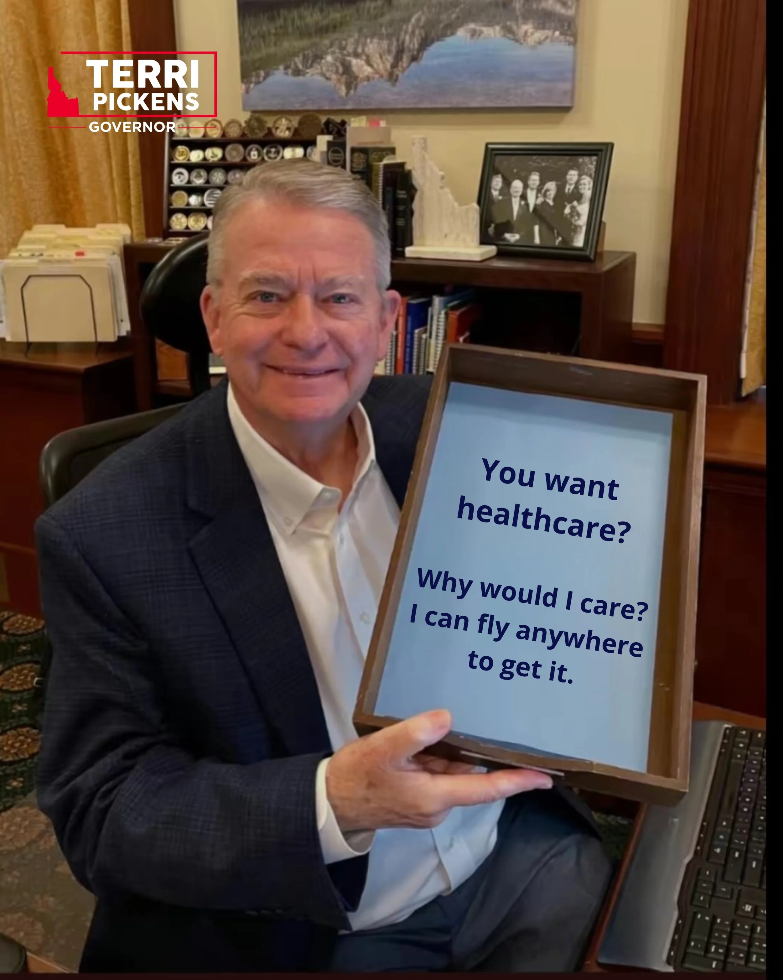 Brad&rsquo;s gift to us. Our gift to you.

Of all the things we expected from his campaign, free meme material was not one of them.

So thank you, Brad. The last slide is yours, have at it!💙

#TerriForIdaho