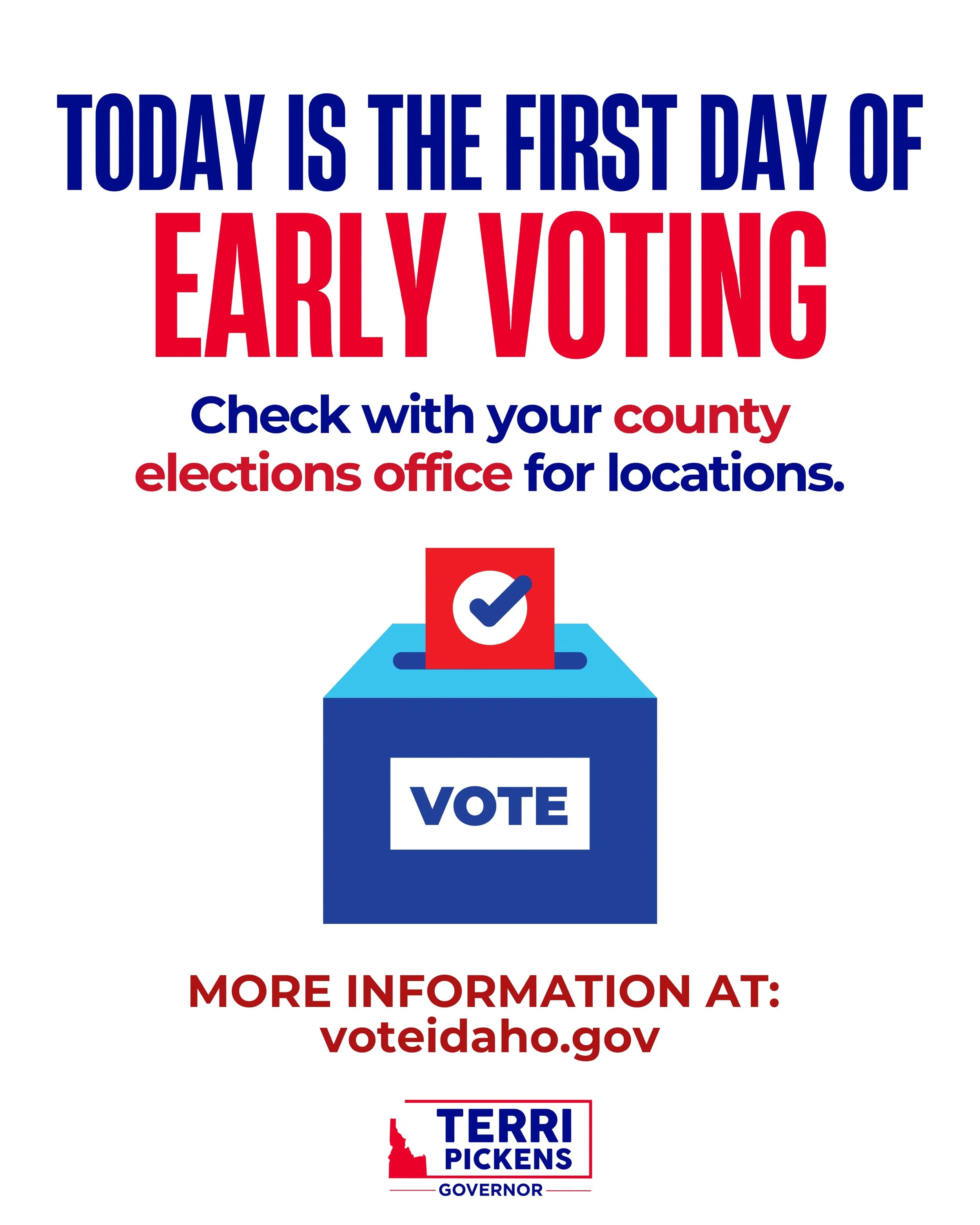 Early voting begins today in participating Idaho counties.

If you want to vote before Election Day, check your county&rsquo;s early voting or in-person absentee options. Some counties begin today, while others start later in October, so confirm your