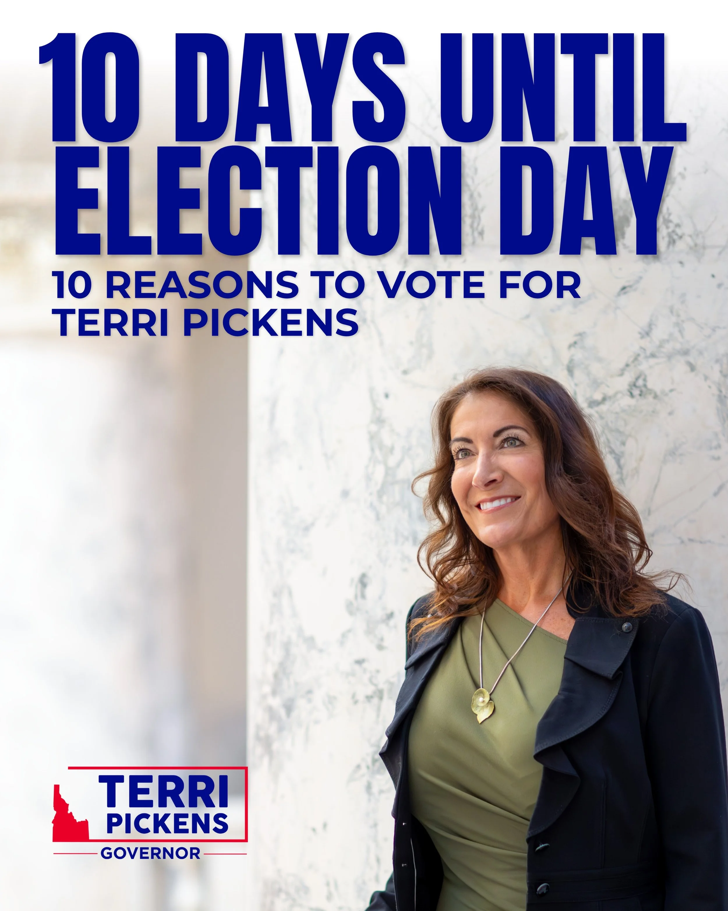 10 days until the election. 

On November 3rd, you have a choice on the ballot to protect and preserve Idaho values. Make sure to make a plan to vote, and bring your friends and family. 

For the past two years, I have traveled this state, listened t