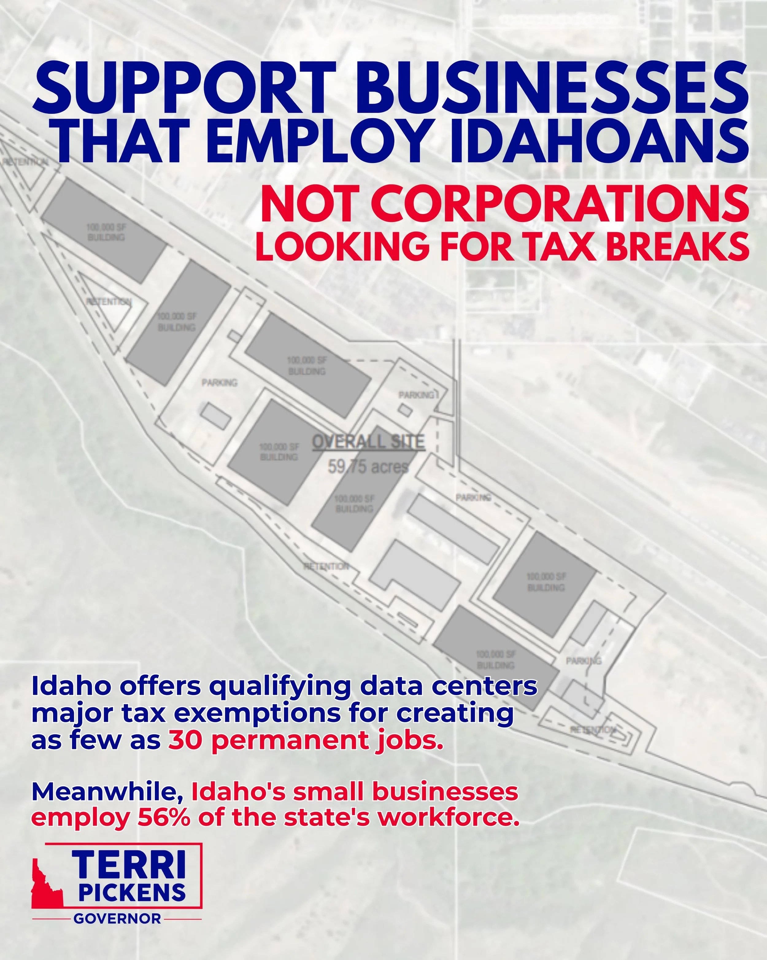 Why are massive data centers interested in Idaho?

One reason is our generous corporate tax exemptions. Idaho gives qualifying data centers sales tax exemptions on equipment, building materials, and other major project costs.

Meanwhile, small busine