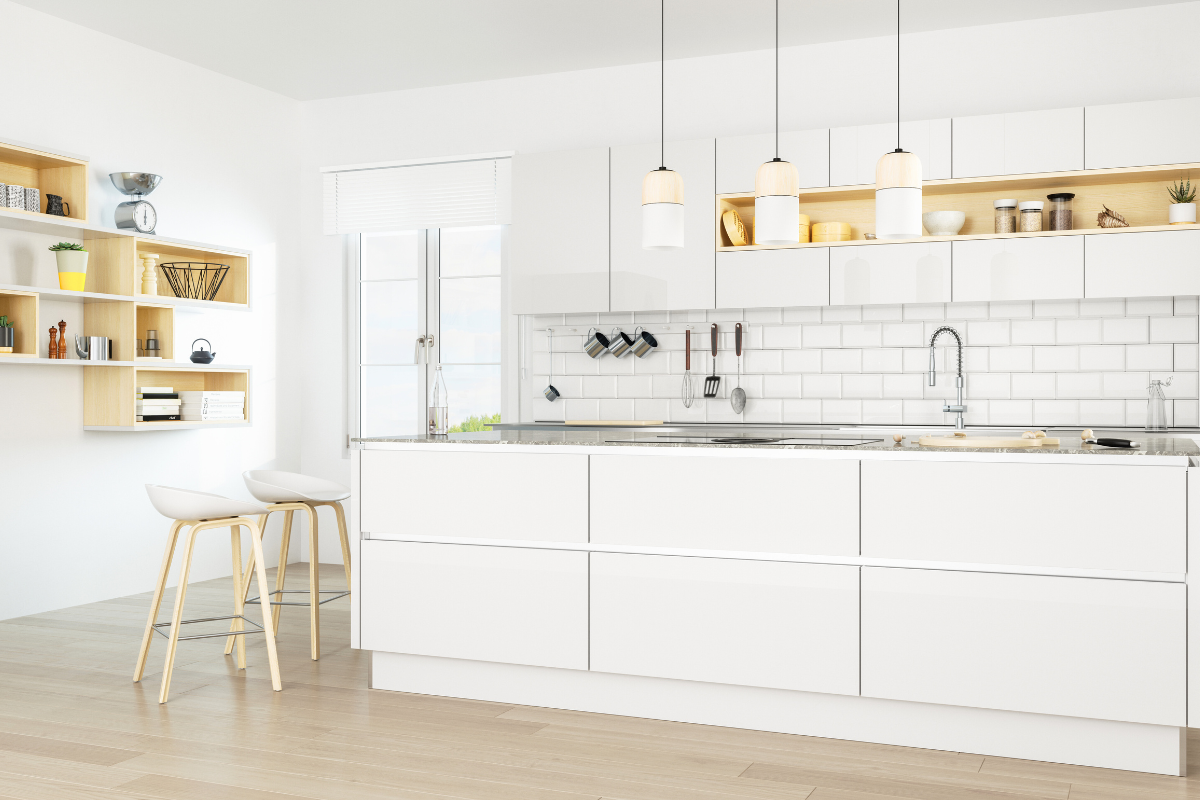 Arrival-ready kitchen in a Los Angeles home, thoughtfully organized before unpacking after a move.
