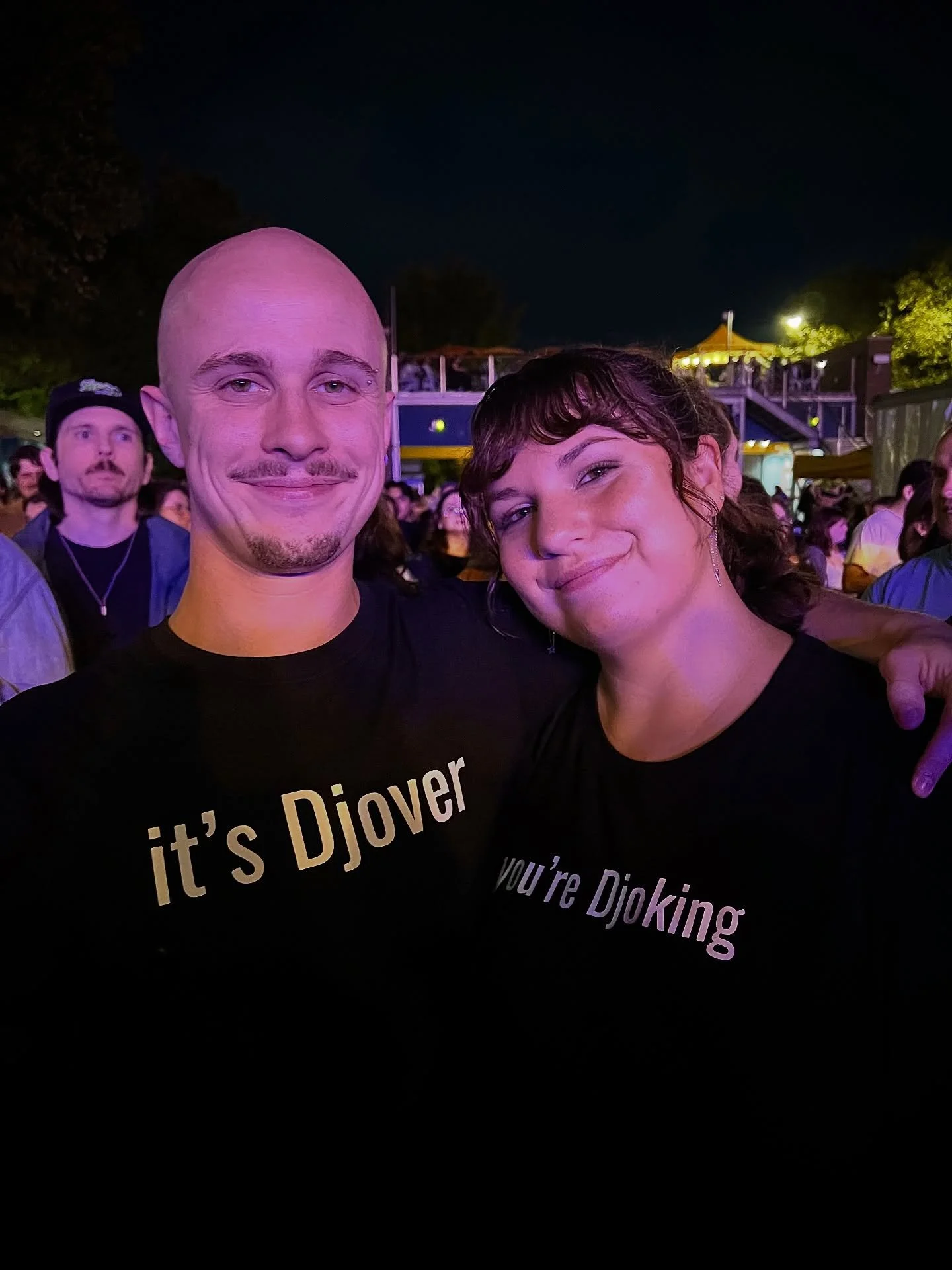 A fun recent project of mine was making these Djo pun concert shirts! I love how they all turned out, and they held up well during the rain at the Asheville show. The white one is for a friend to wear to see him at Austin City Limits very soon, I&rsq