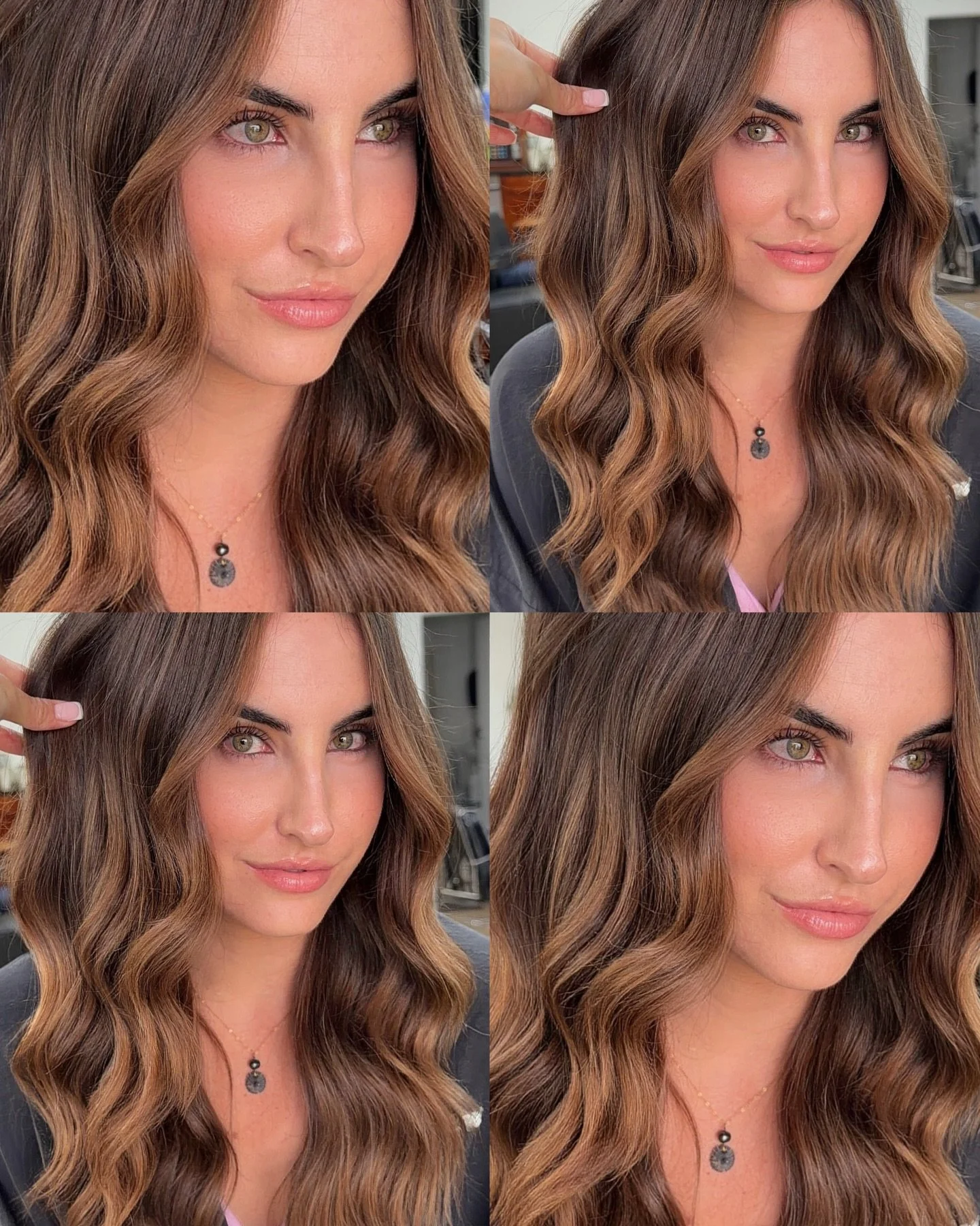 Mini color correction 🧡

We wanted to blend her previous highlights (not my work) with a combination of highlights and lowlights. 
We aimed for a bronde color that will compliment her eye color, how did we do? 

Low lighted with @redkenpro  SEQ 6NB,