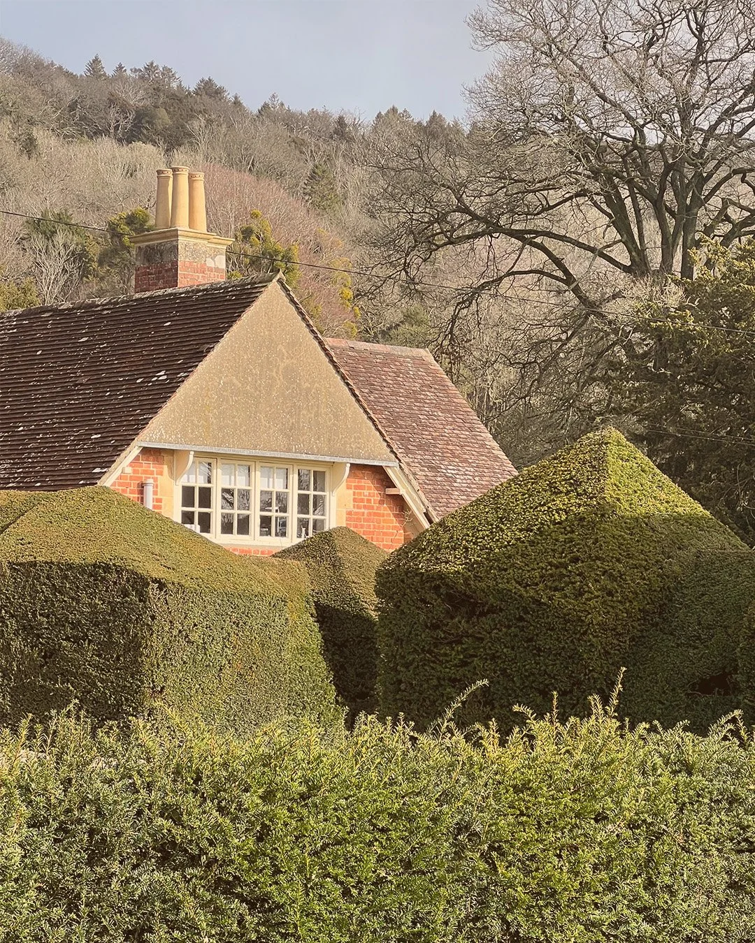 Who let the architect shape the topiary?! We love the combination of angles in the Kitchen Garden @tyntesfieldnt 

# feels like this hedge wanted to be a house
#Tyntesfield #NationalTrust #FoliaArchitects #HeritageArchitecture #NorthSomerset #Somerse