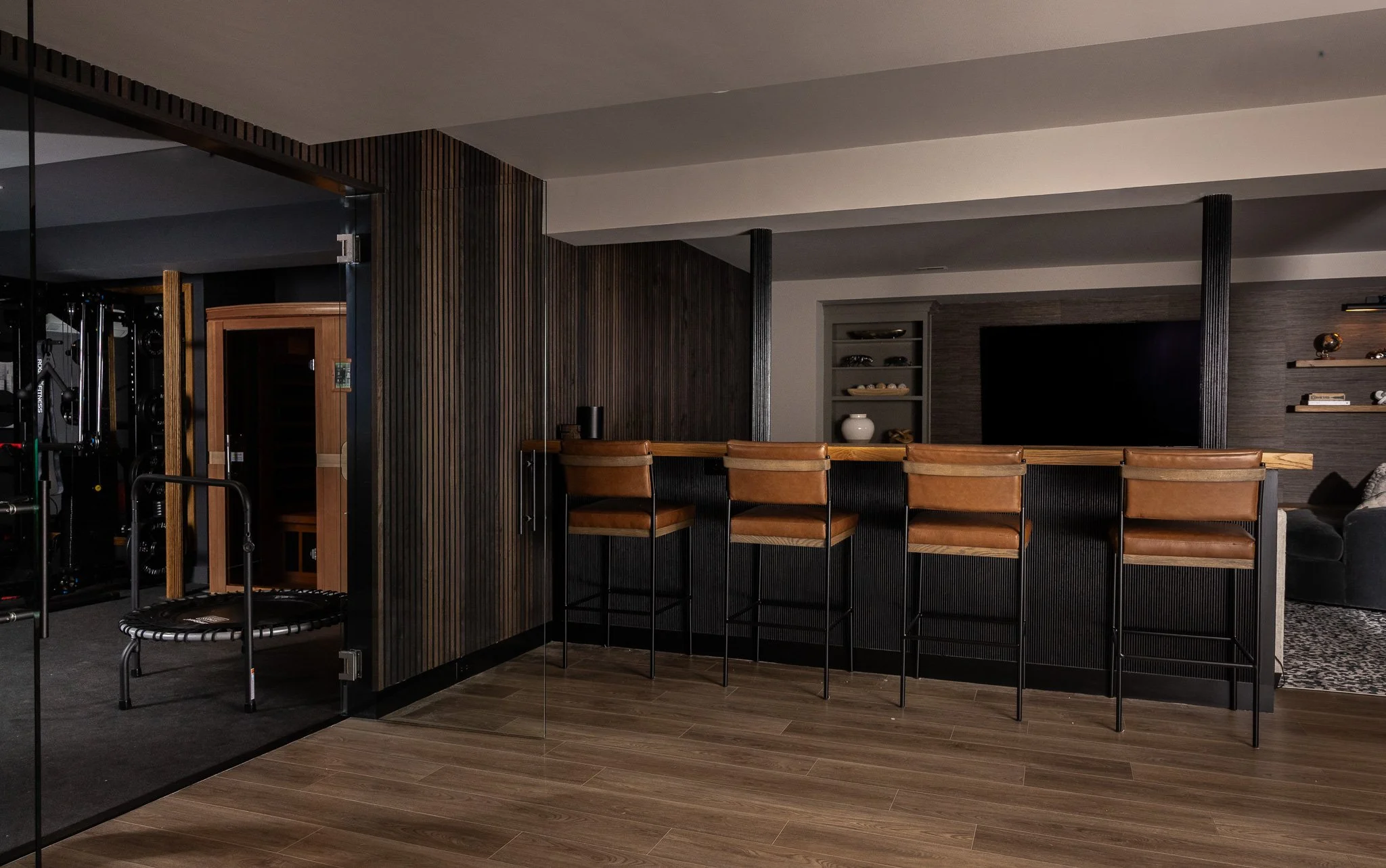 Speakeasy and home gym