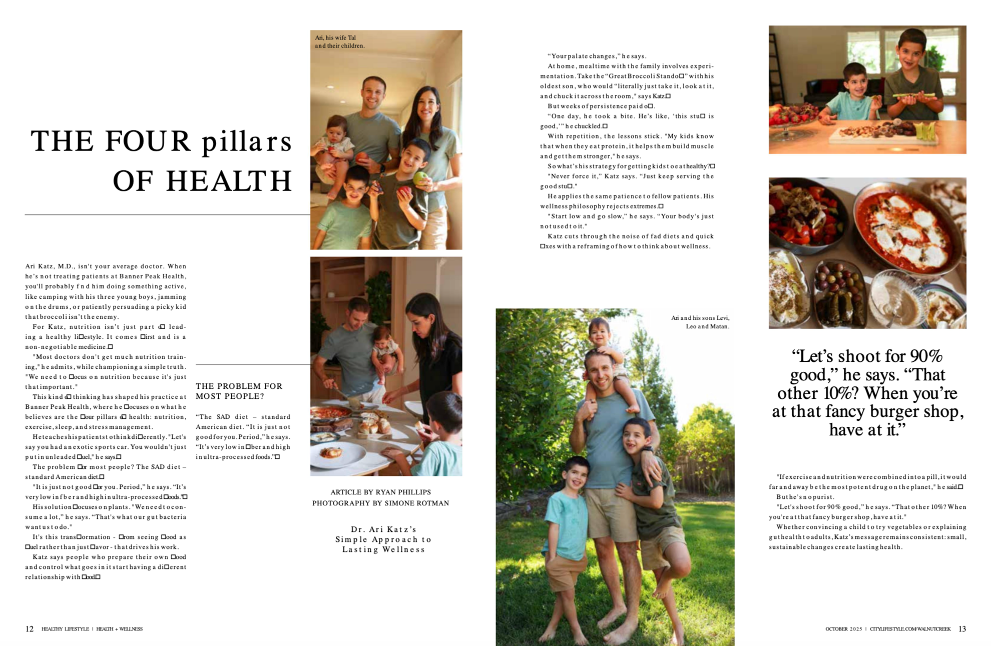 Portrait of Dr. Ari Katz and his family, published in City Lifestyle Magazine, Walnut Creek
