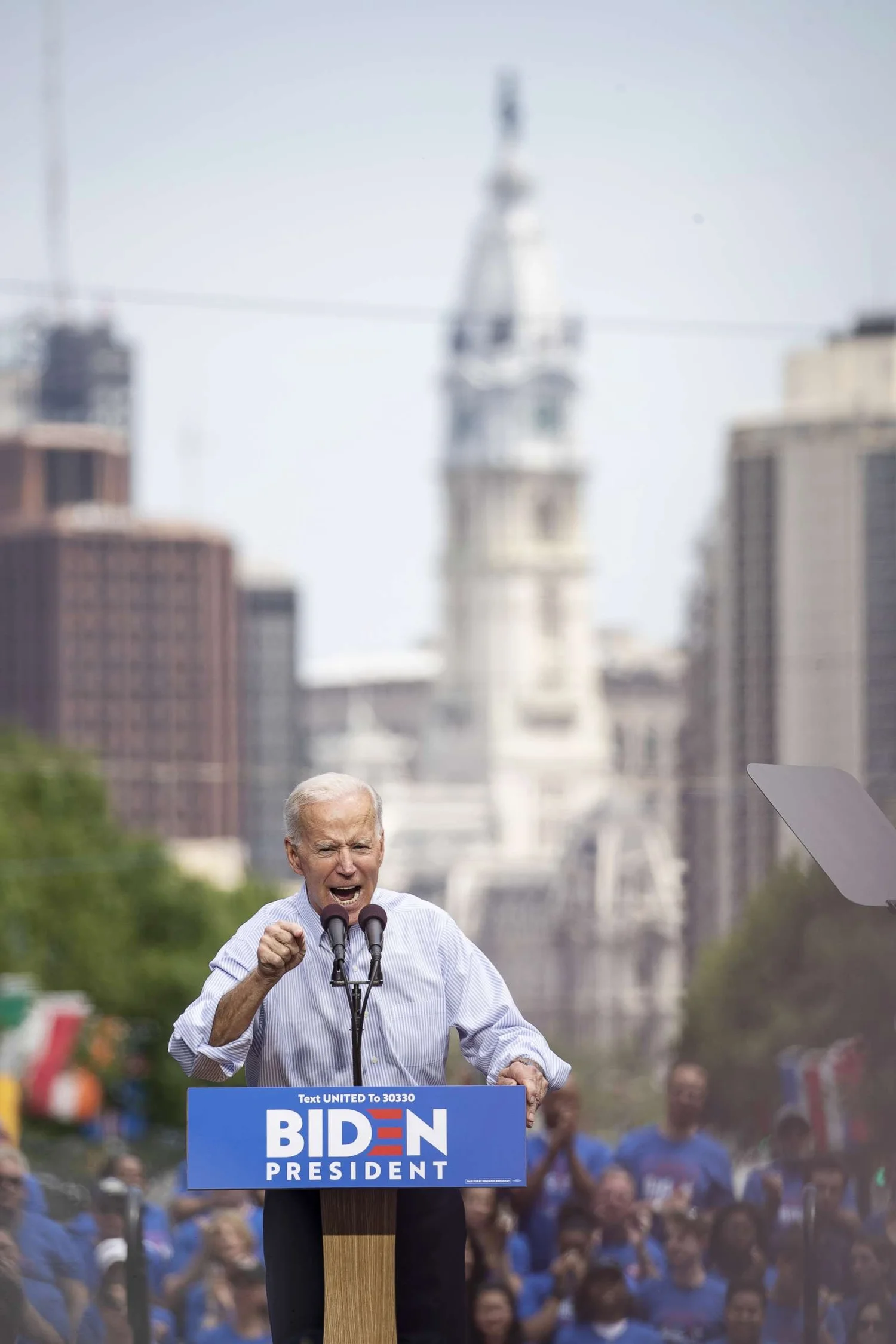 Before: the Philadelphia launch rally