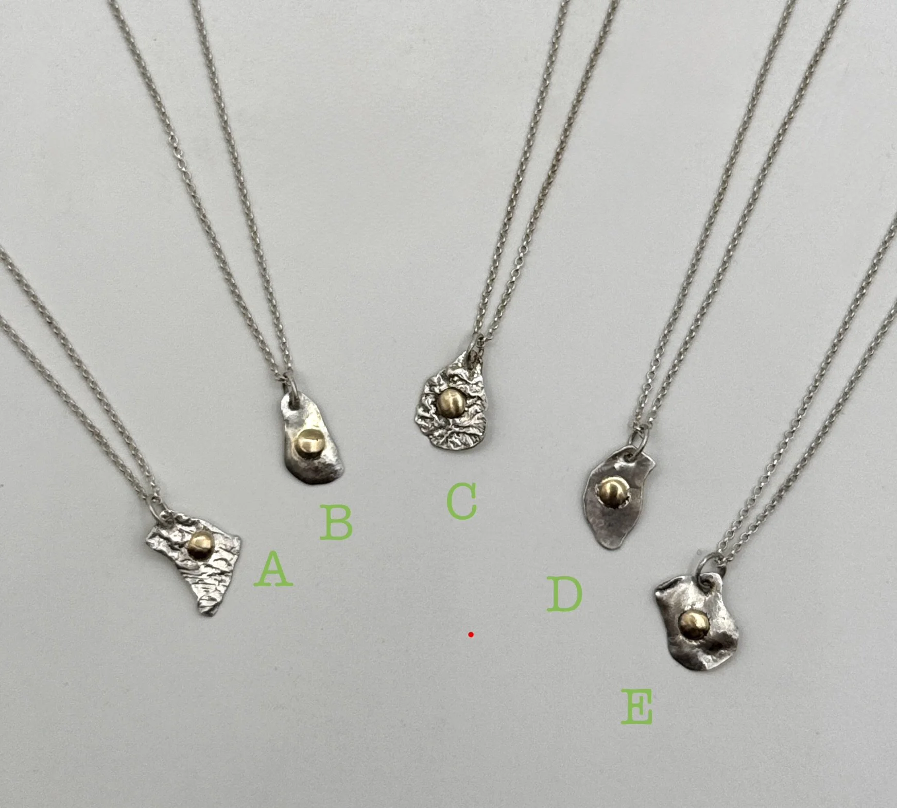 Mini Egg Necklace -  in sterling and 14K gold