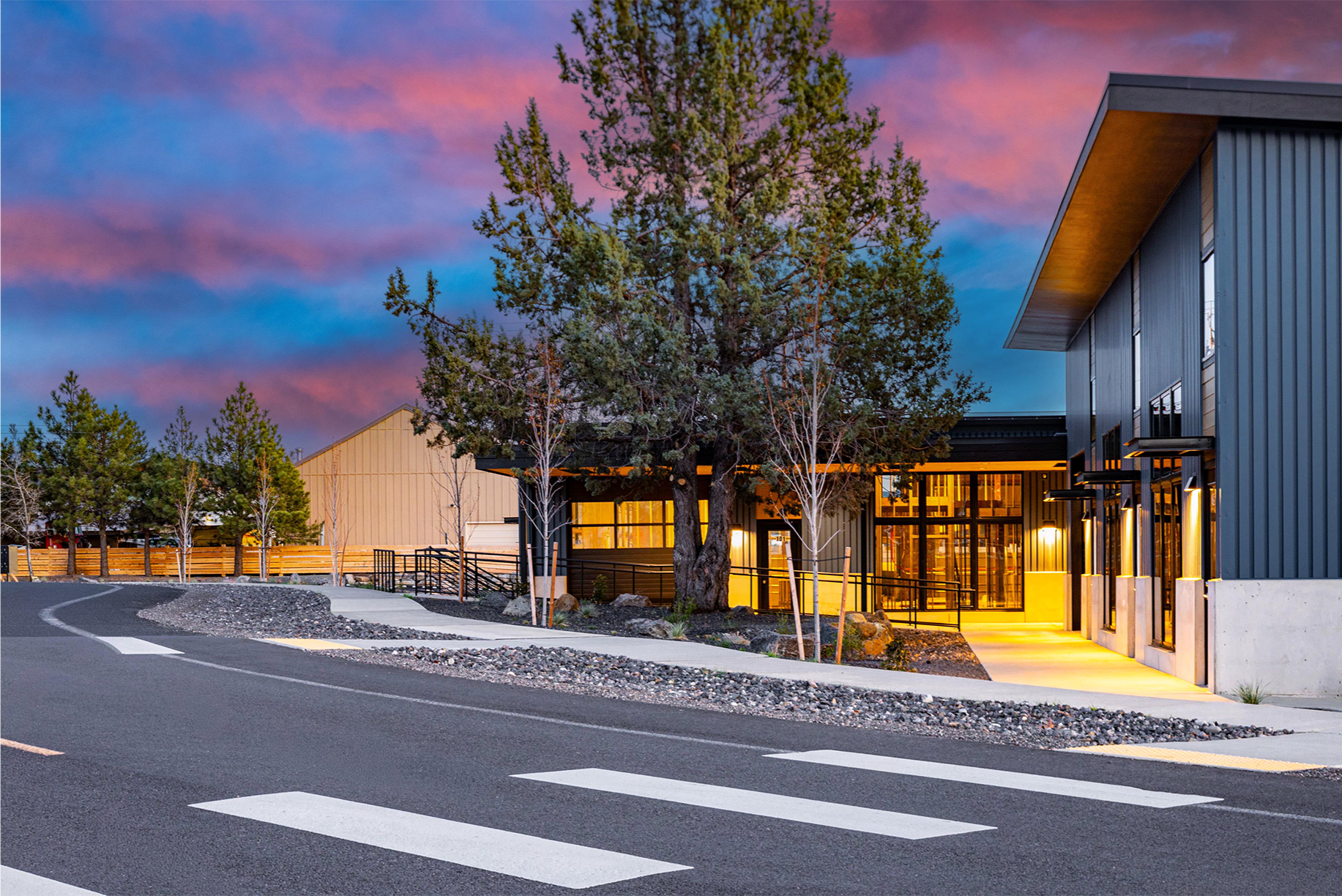 Pacific Northwest Beautiful architecture at dusk