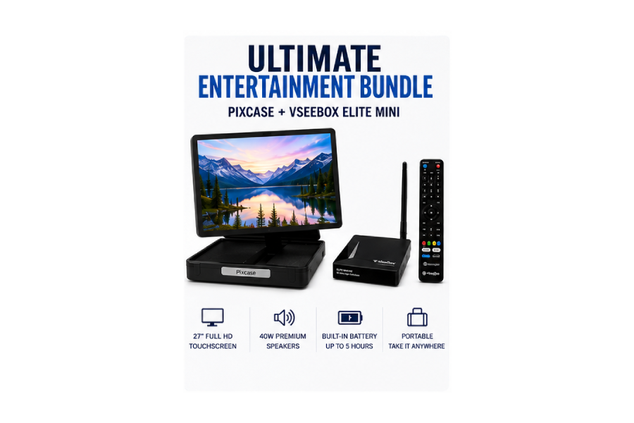 Ultimate Entertainment Bundle — Pixcase + vSeeBox Elite Mini