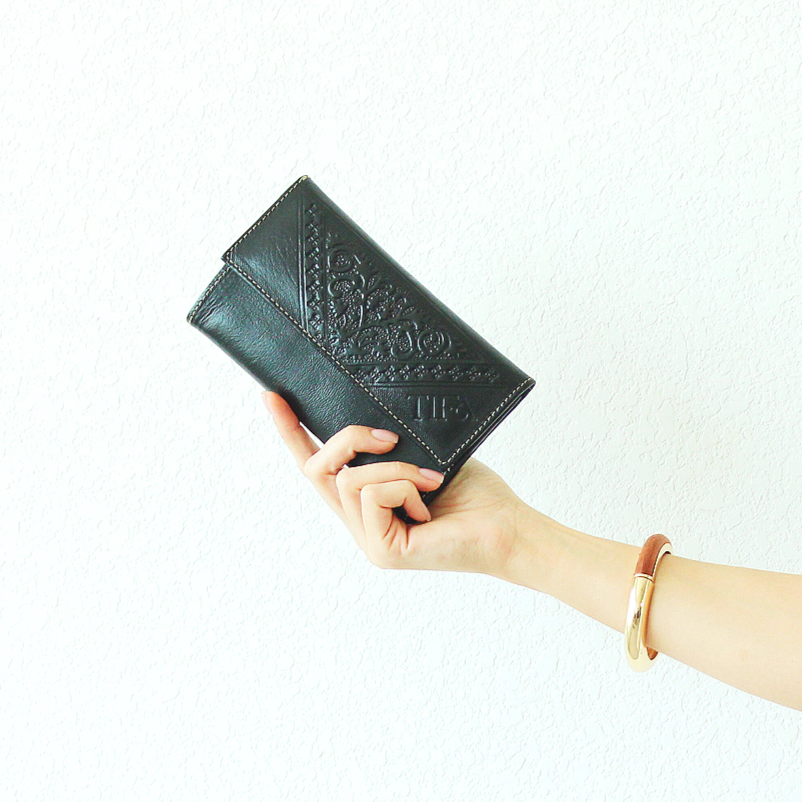 Zayane – Noir Éternel Leather Wallet