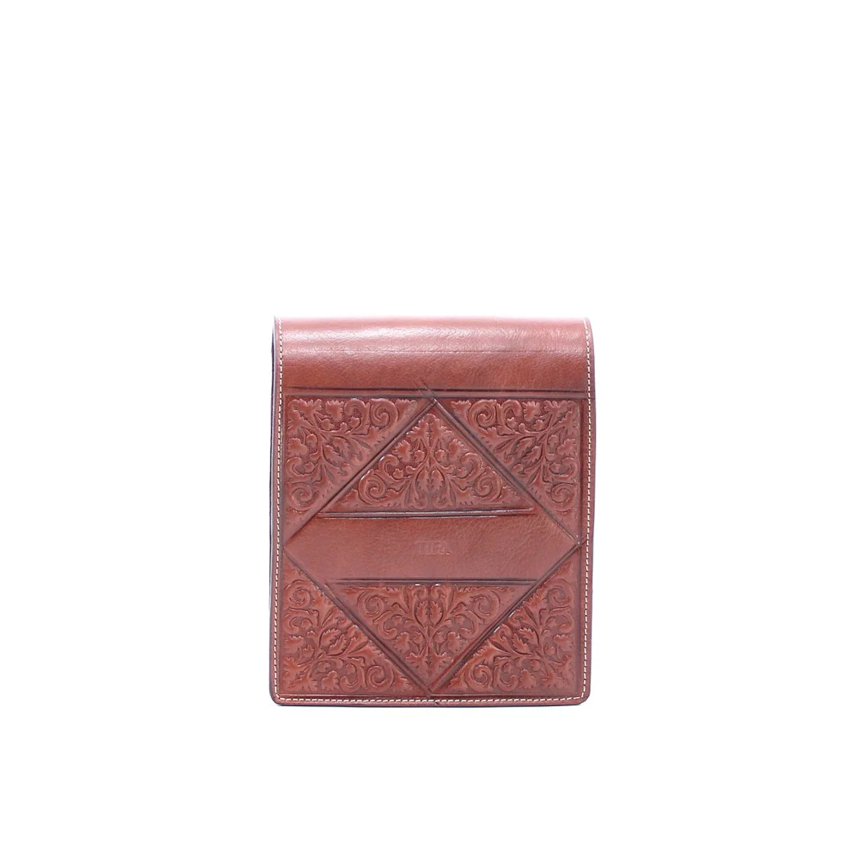 Azrou - Unisex Mahogany Embossed Leather