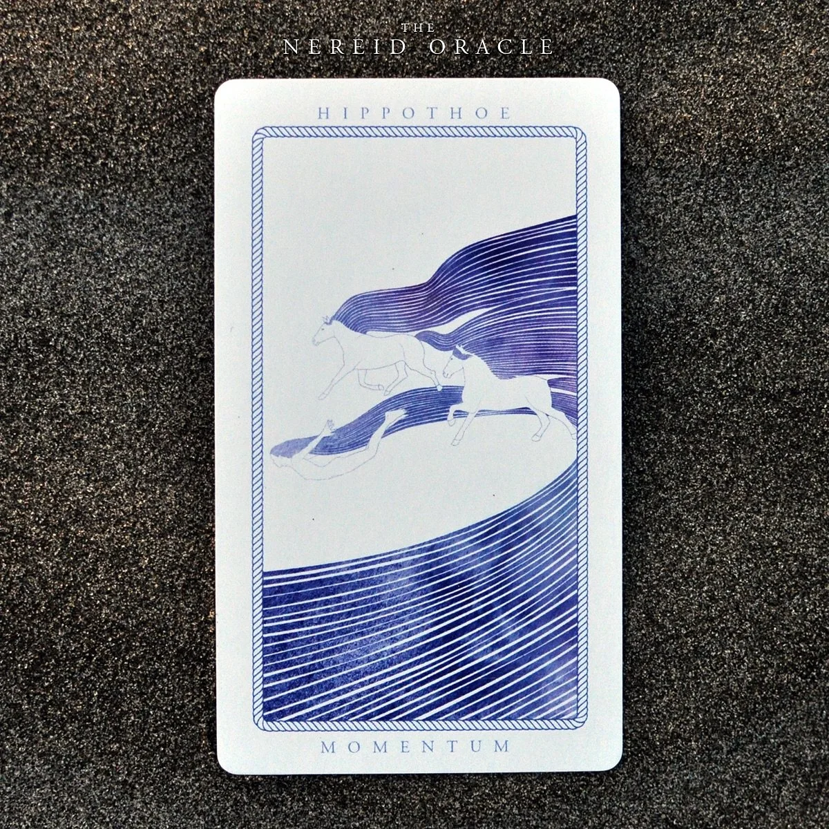 Hippothoe &bull;&nbsp;Momentum &bull;&nbsp;A card from the Nereid Oracle deck. Now available ( Link in bio ) 
&ldquo;My moving tide shall carry you forth with speed and force&rdquo;
:
:
#Hippothoe #artistsoninstagram #thenereidoracle #nereid #wave #w