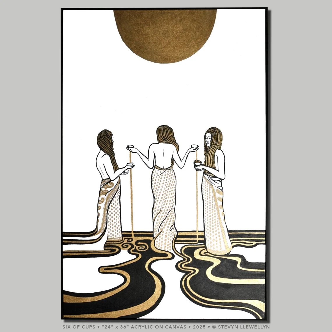 Six of Cups • 24” x 36” • Acrylic on Canvas, 2025