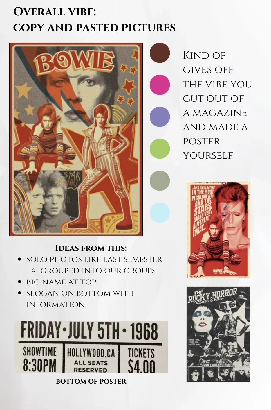 Mood Board for a possible show posters