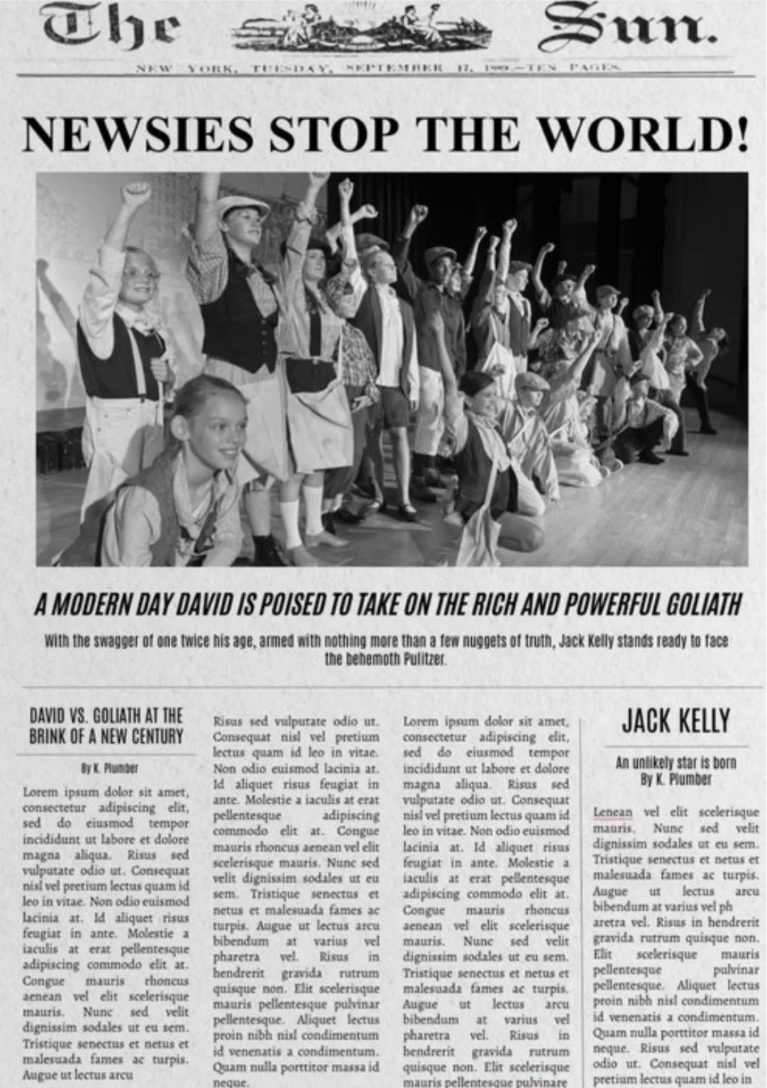 Poster for the show Newsies