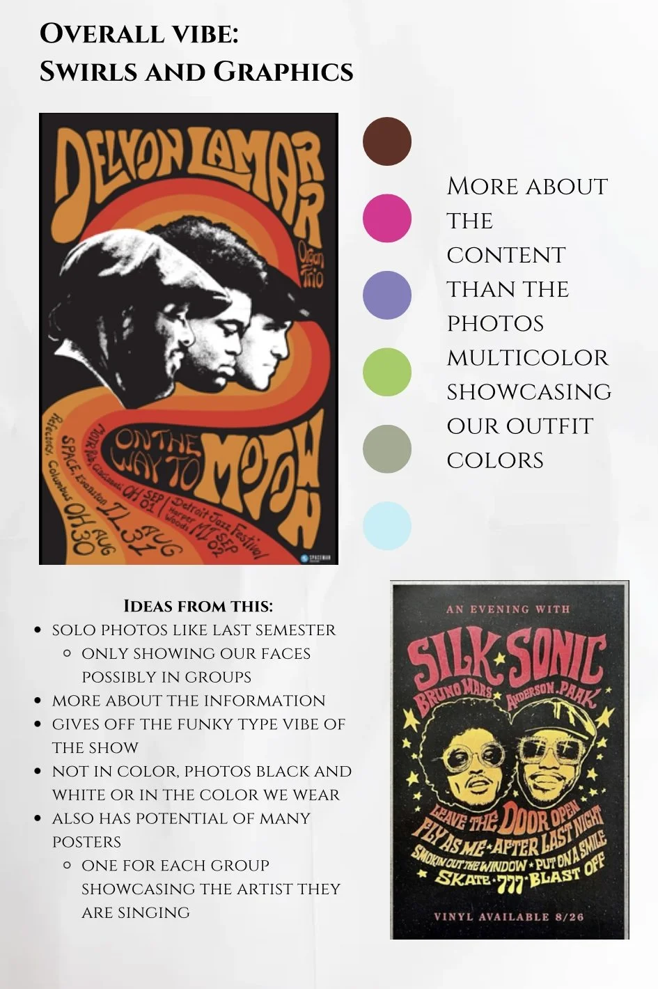 Mood Board for a possible show posters