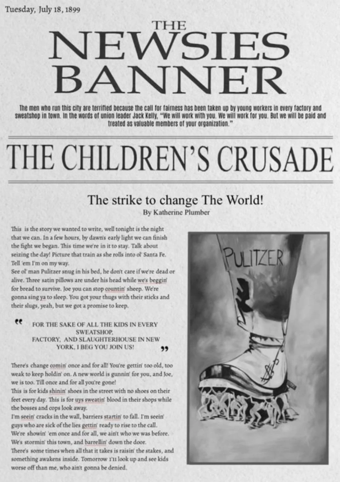 Poster for the show Newsies