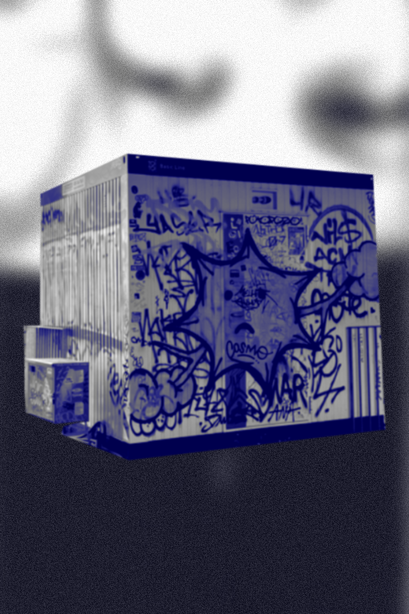 Graffitilla koristeltu sähkönjakokaappi kadulla.