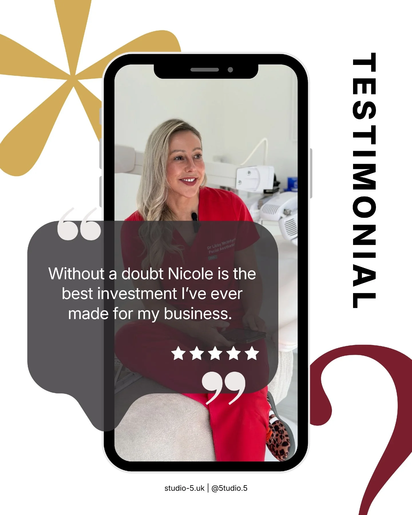 &ldquo;Without a doubt, Nicole is the best investment I&rsquo;ve ever made for my business.&rdquo;

Testimonials like this matter because they reflect outcomes, not promises.

At Studio 5, we work as an outsourced marketing department.
We focus on cl