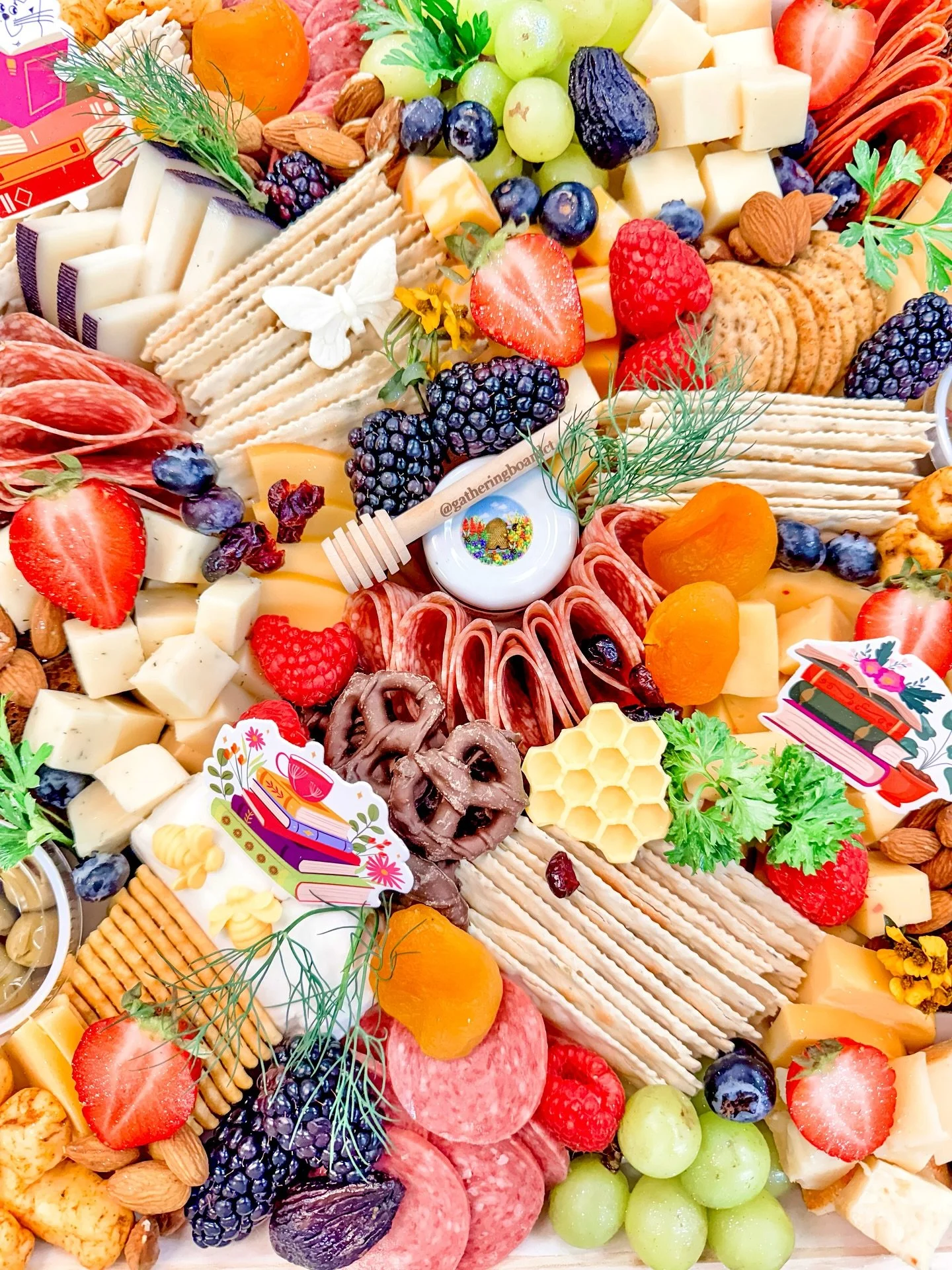 A plot twist you can eat. 📚✨ This luxe board was built for book club&mdash;where the cheese is sharp, the grapes are sweet, and the stories are always juicier than the berries!