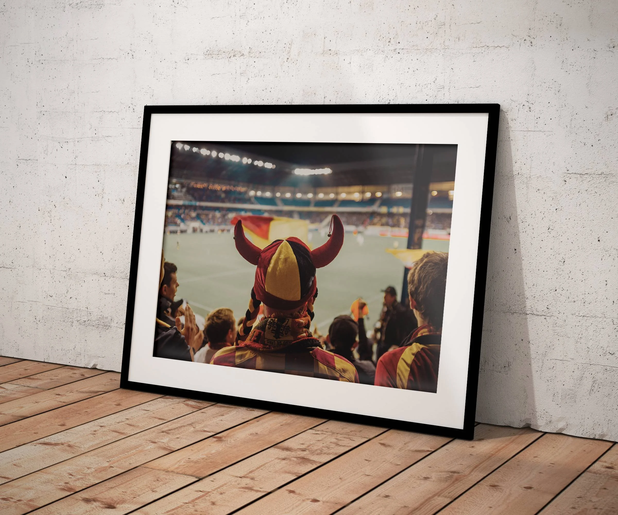 Supporter lensois à Sochaux. Stade Bonal, France.