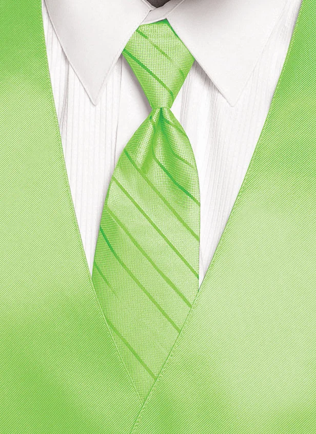 Neon Lime - Striped Tie