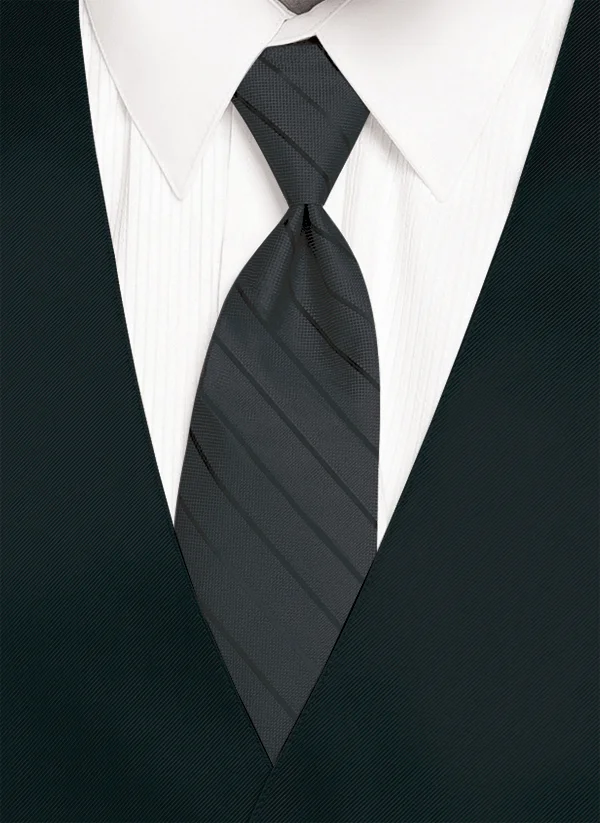 Charcoal - Striped Tie