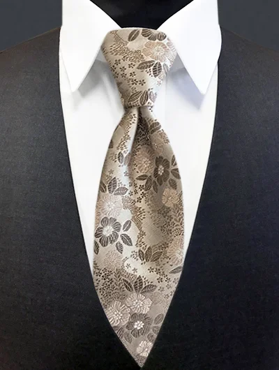 Floral Tie - Sandstone