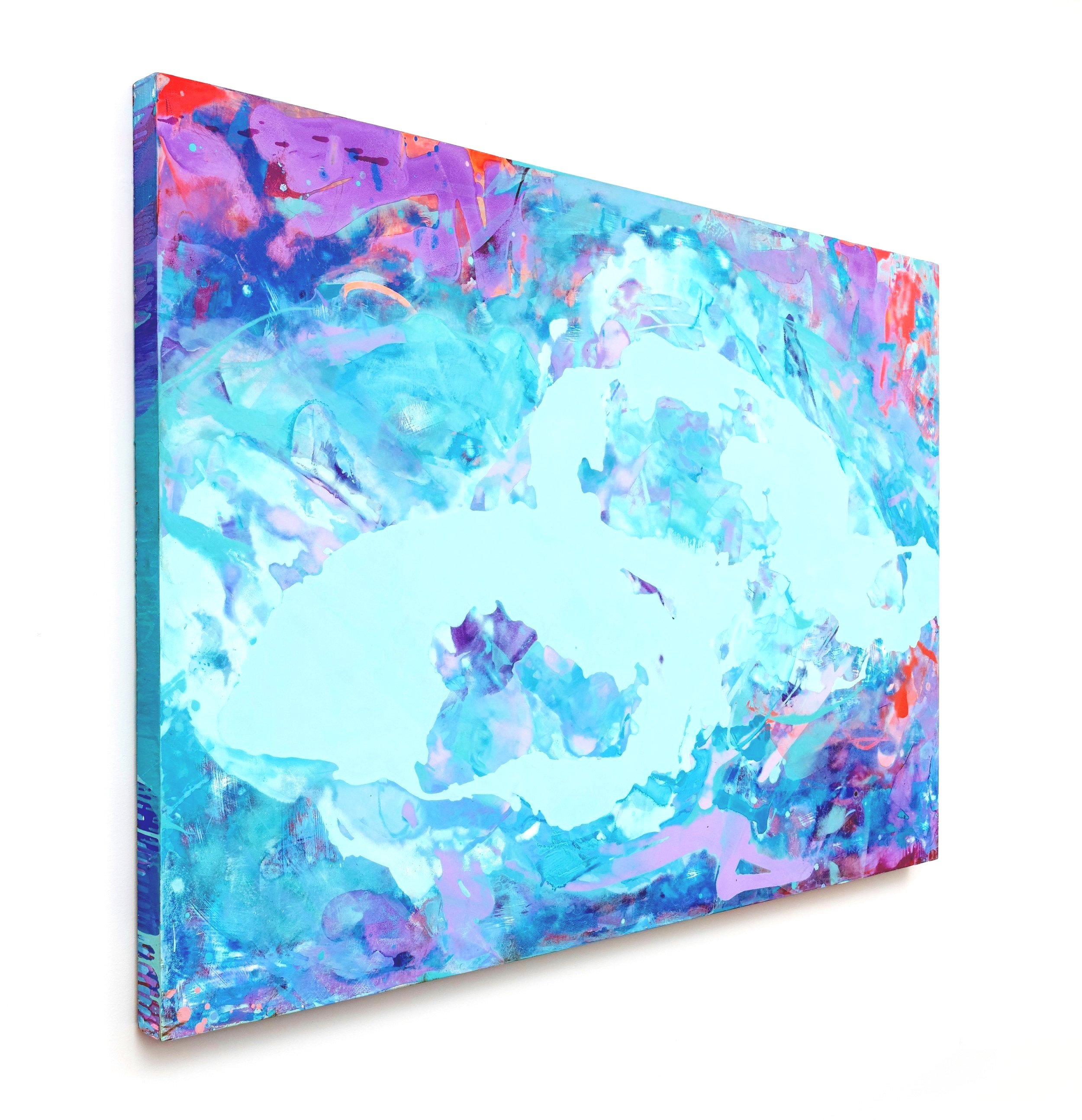 Ripple Effect, 2024, acrylic on panel, 48 x 72 x 2.5 inches.