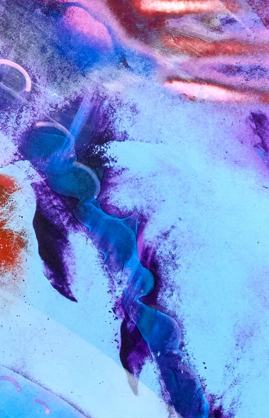 Marshmallow Sea (detail), 2026, acrylic & seawater on panel, 24 x 24 x 2.5 inches. 