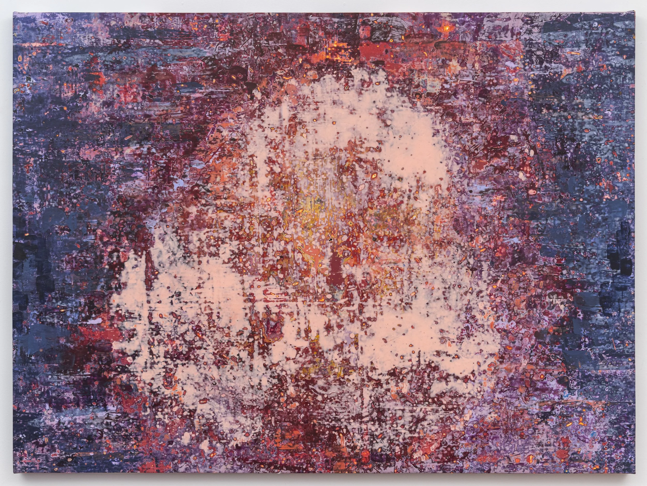 
Sloughing, 2026, acrylic, seawater & beach glass on canvas, 46 x 62 x 1.5 in