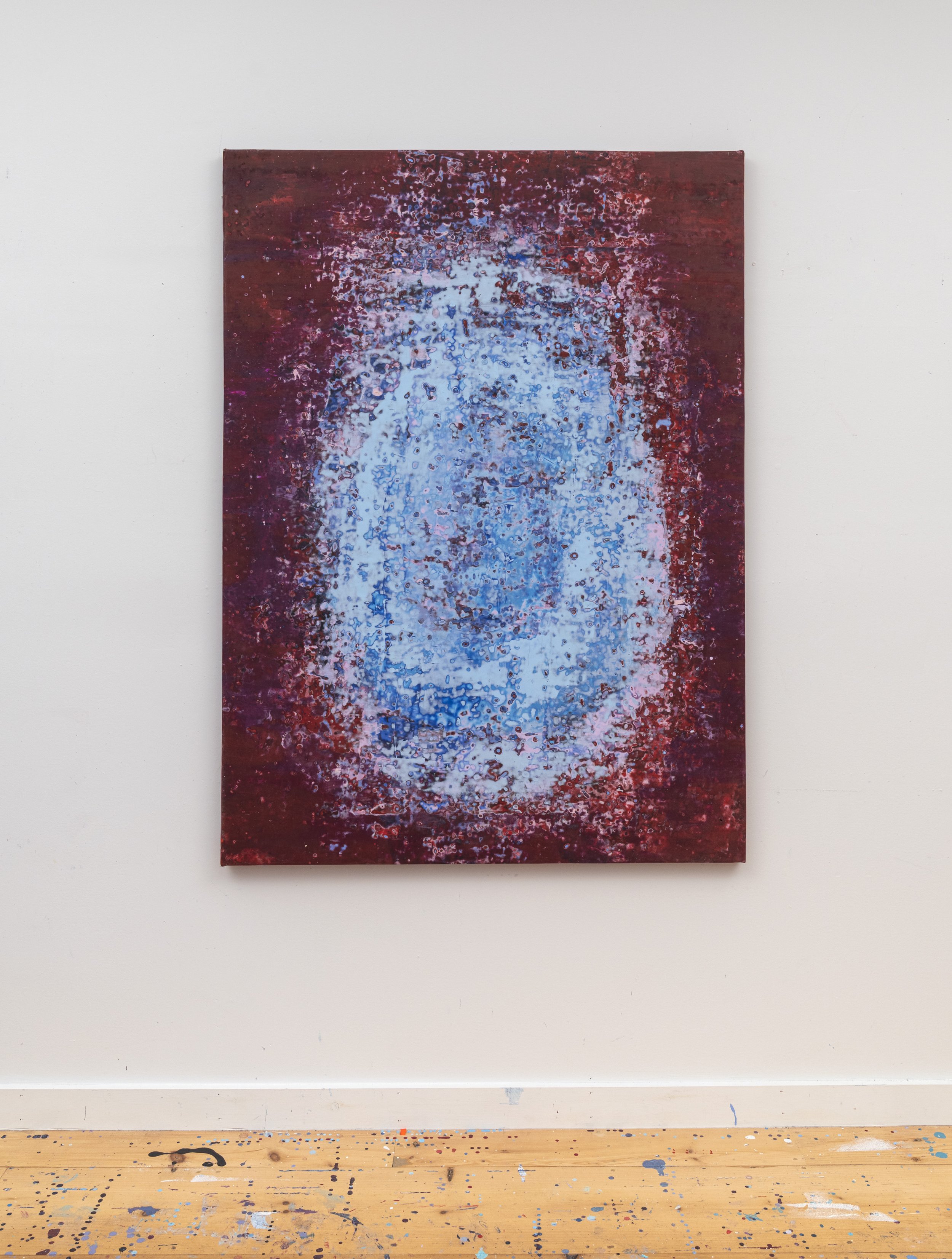 
Fire Puddle, 2026, acrylic, seawater & beach glass on canvas, 60 x 44 x 1.5 in