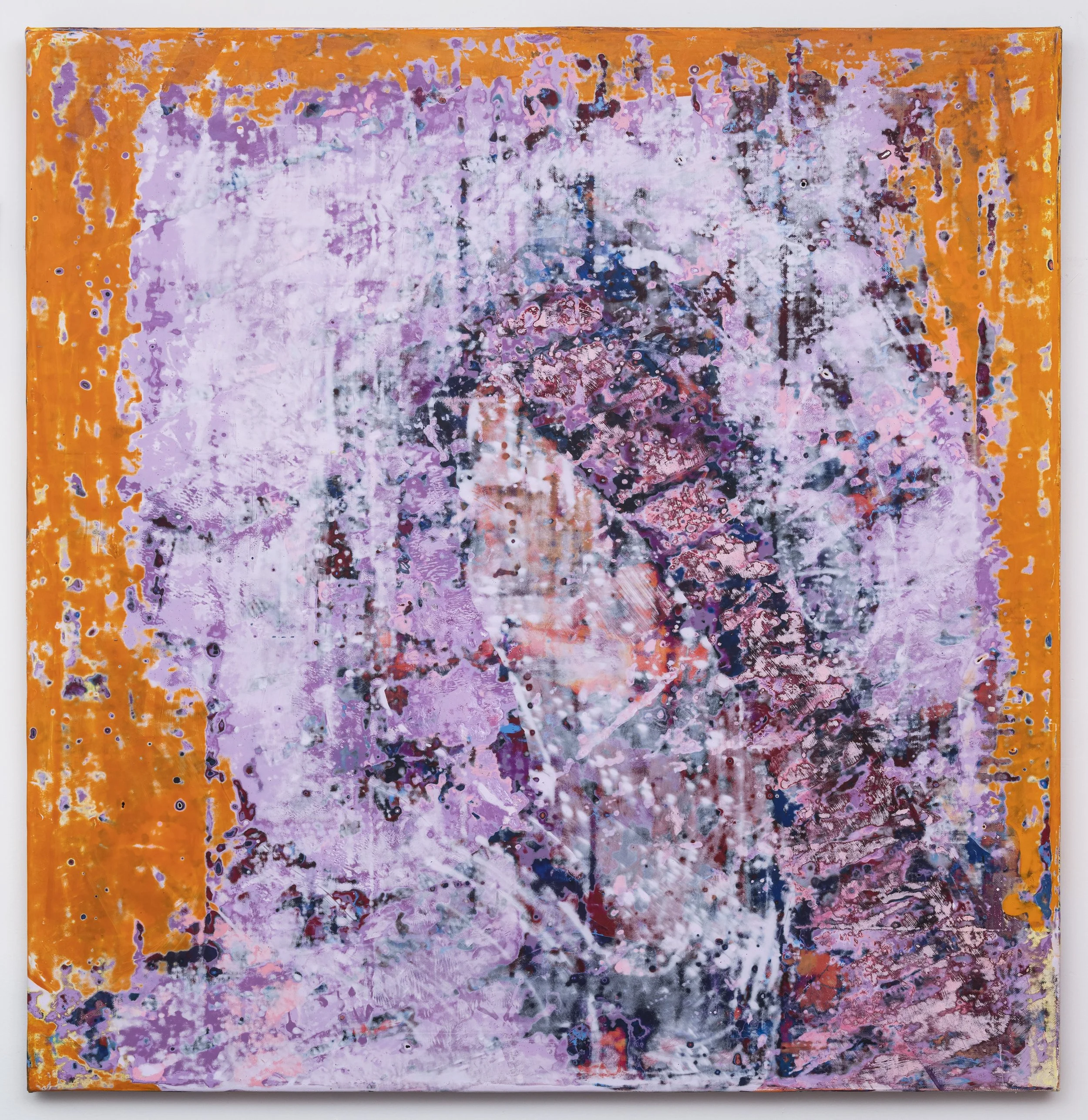 
Ghost Coral, 2026, acrylic, seawater & beach glass on canvas, 63 x 61 x 1.5 inches.