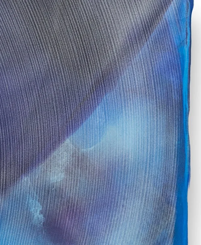 Apogee Burn (detail), 2026, acrylic & seawater on panel, 24 x 24 x 2.5 inches.