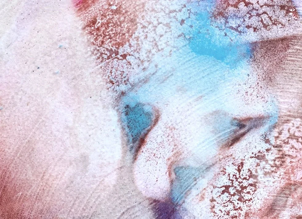 Tremor (detail), 2026, acrylic & seawater on panel, 12 x 12 x 1.5 inches.