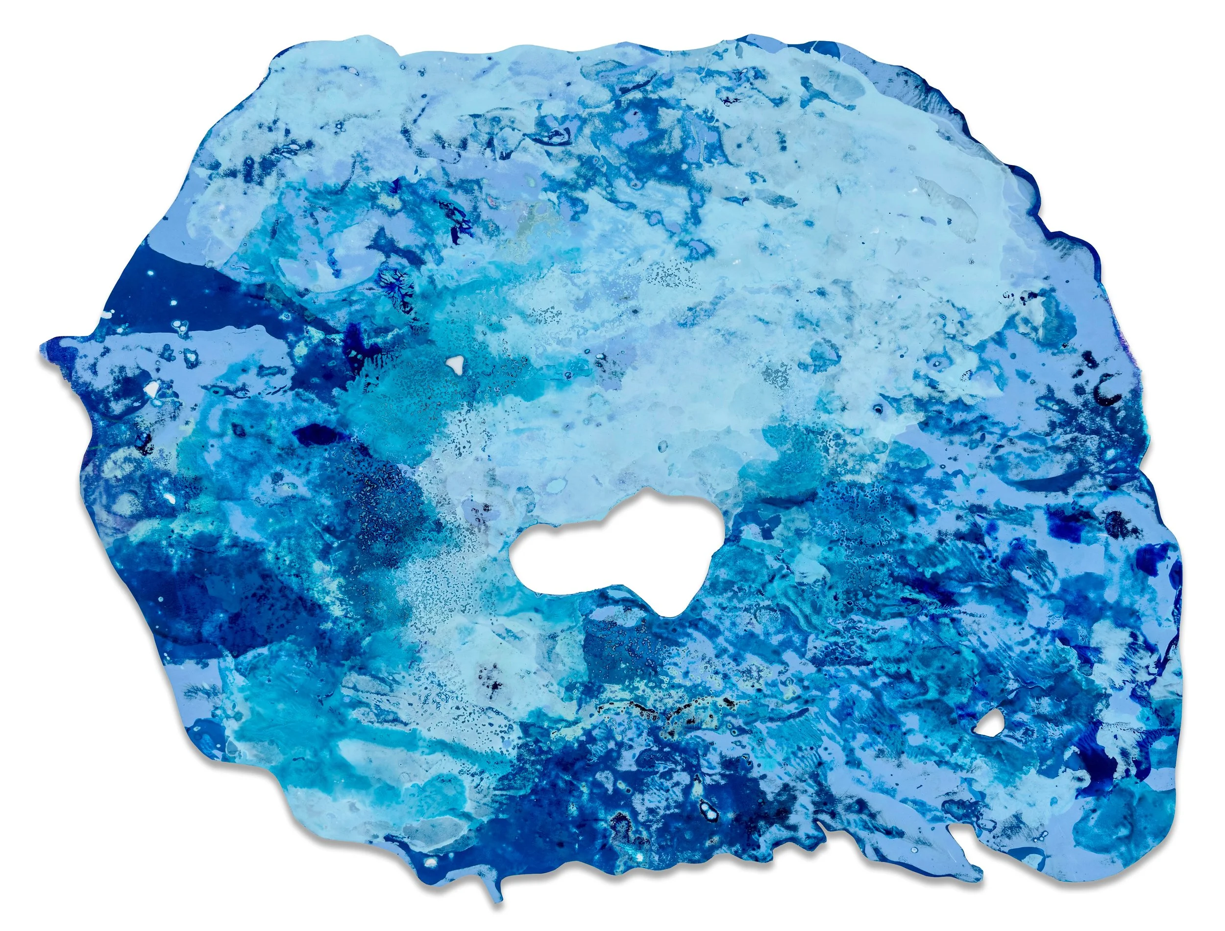 Iceblob, 2026,
acrylic & seawater on paper, 22 x 30 inches.