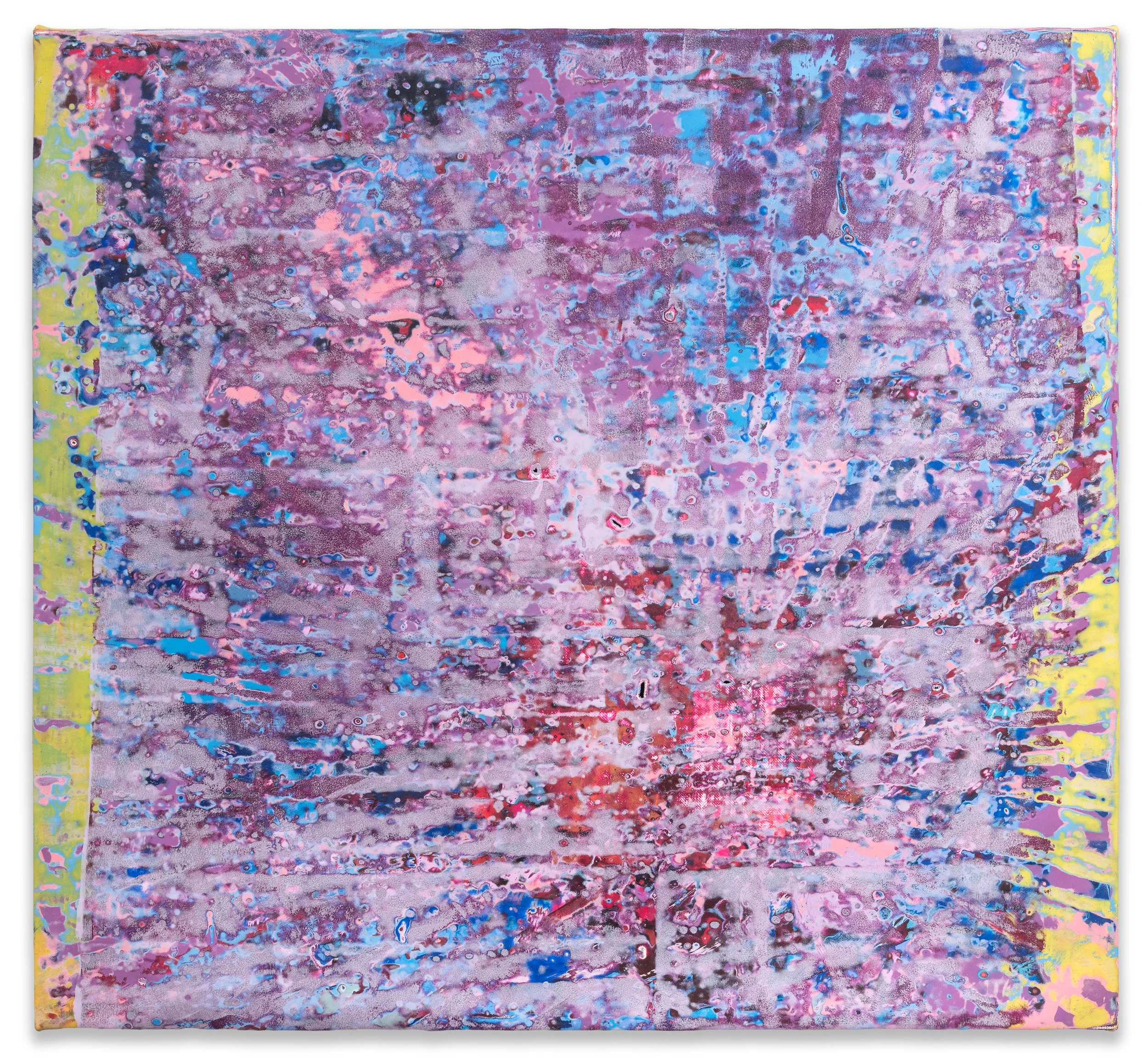 Hotspot, 2026 acrylic & beach glass on canvas 47 x 51 x 1.5 inches.