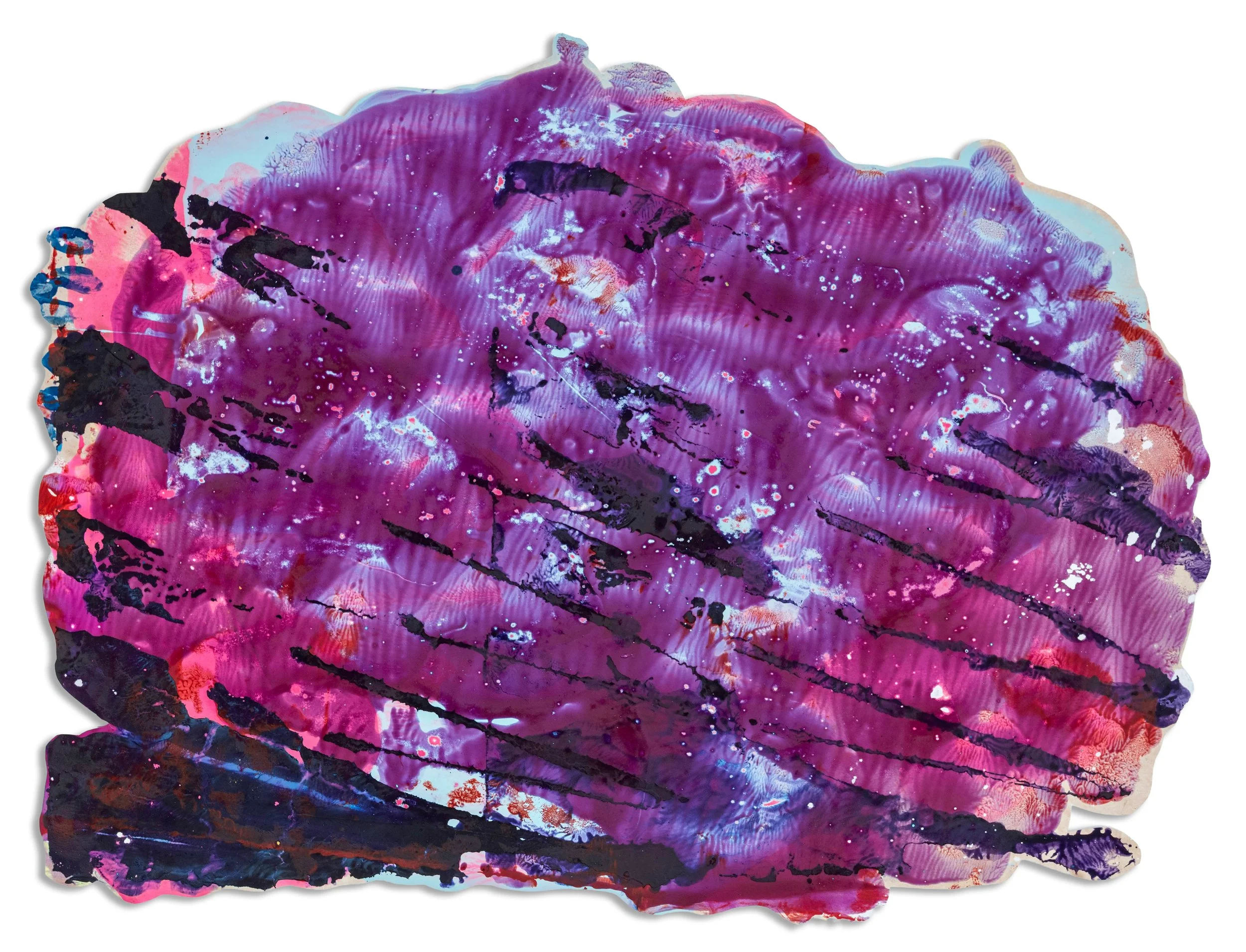 Bandling, 2026, 
acrylic & seawater on paper, 21 x 30 inches.